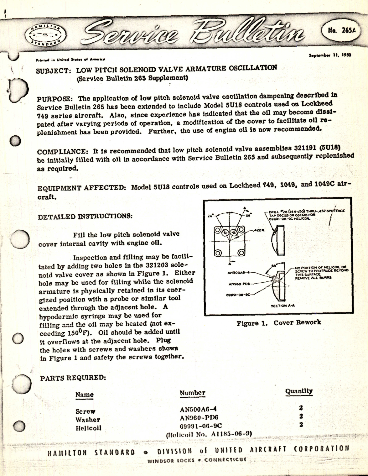 Sample page 1 from AirCorps Library document: Low Pitch Solenoid Valve Armature Oscillation