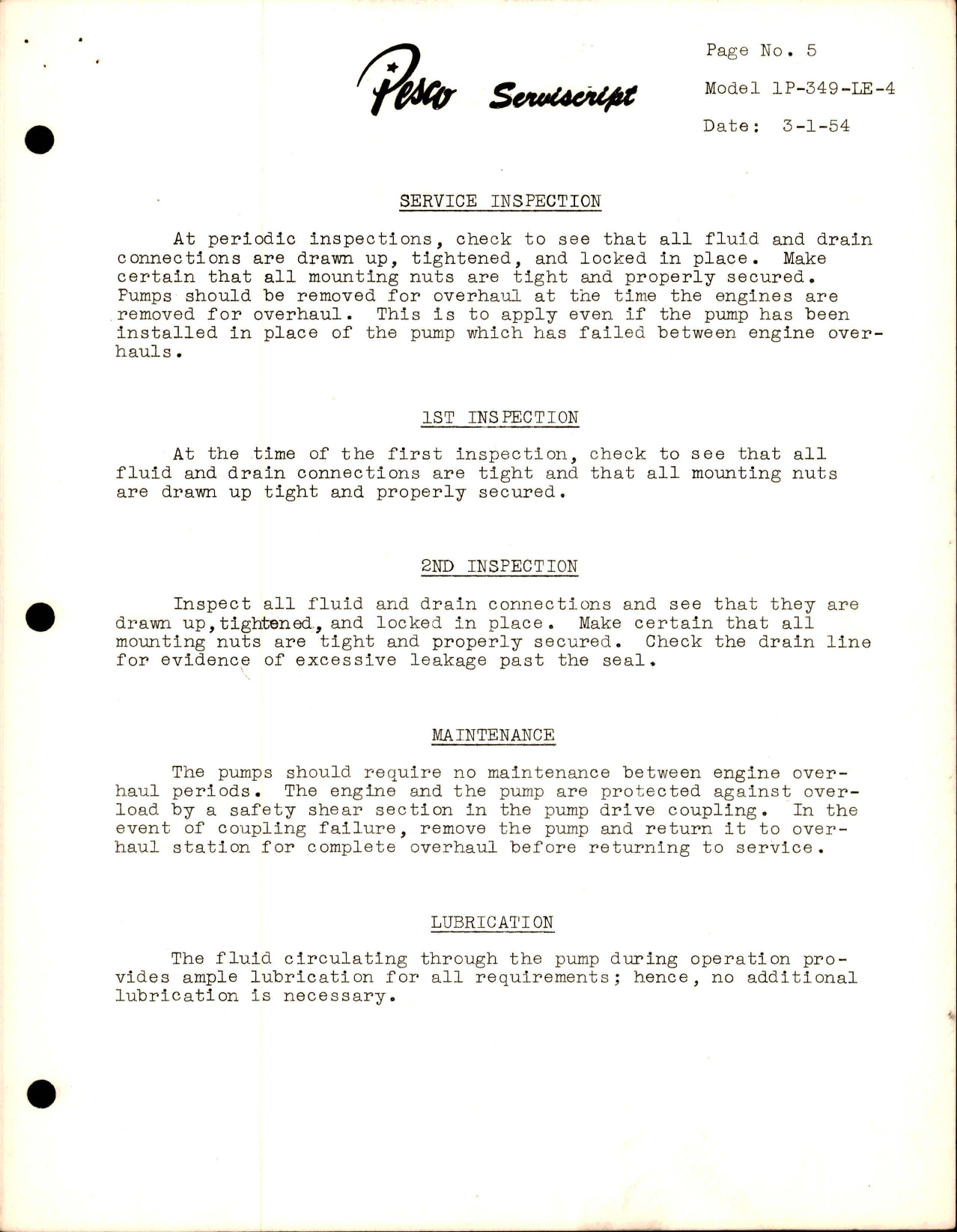 Sample page 5 from AirCorps Library document: Maintenance, Overhaul Instructions, and Test Procedures with Parts List for Hydraulic Gear Pump - Model 1P-349-LE-4 