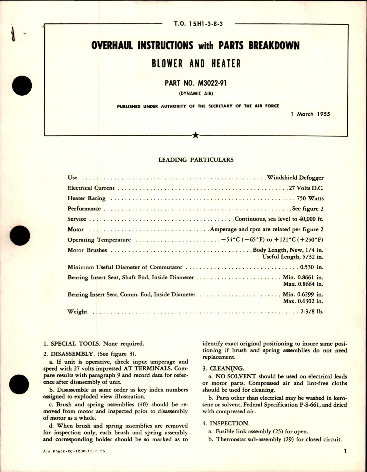 Sample page 5 from AirCorps Library document: Overhaul Instructions with Parts Breakdown for Blower and Heater - Part M3022-91