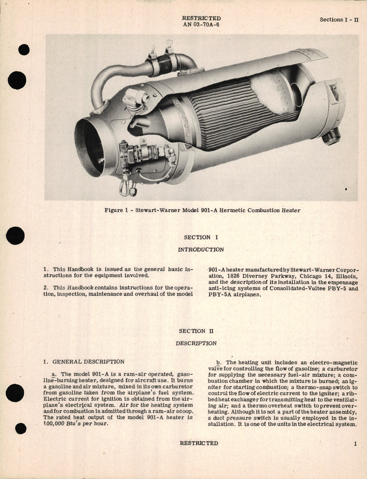 Sample page 7 from AirCorps Library document: Handbook of Instructions with Parts Catalog for Space Heater Model 901-A