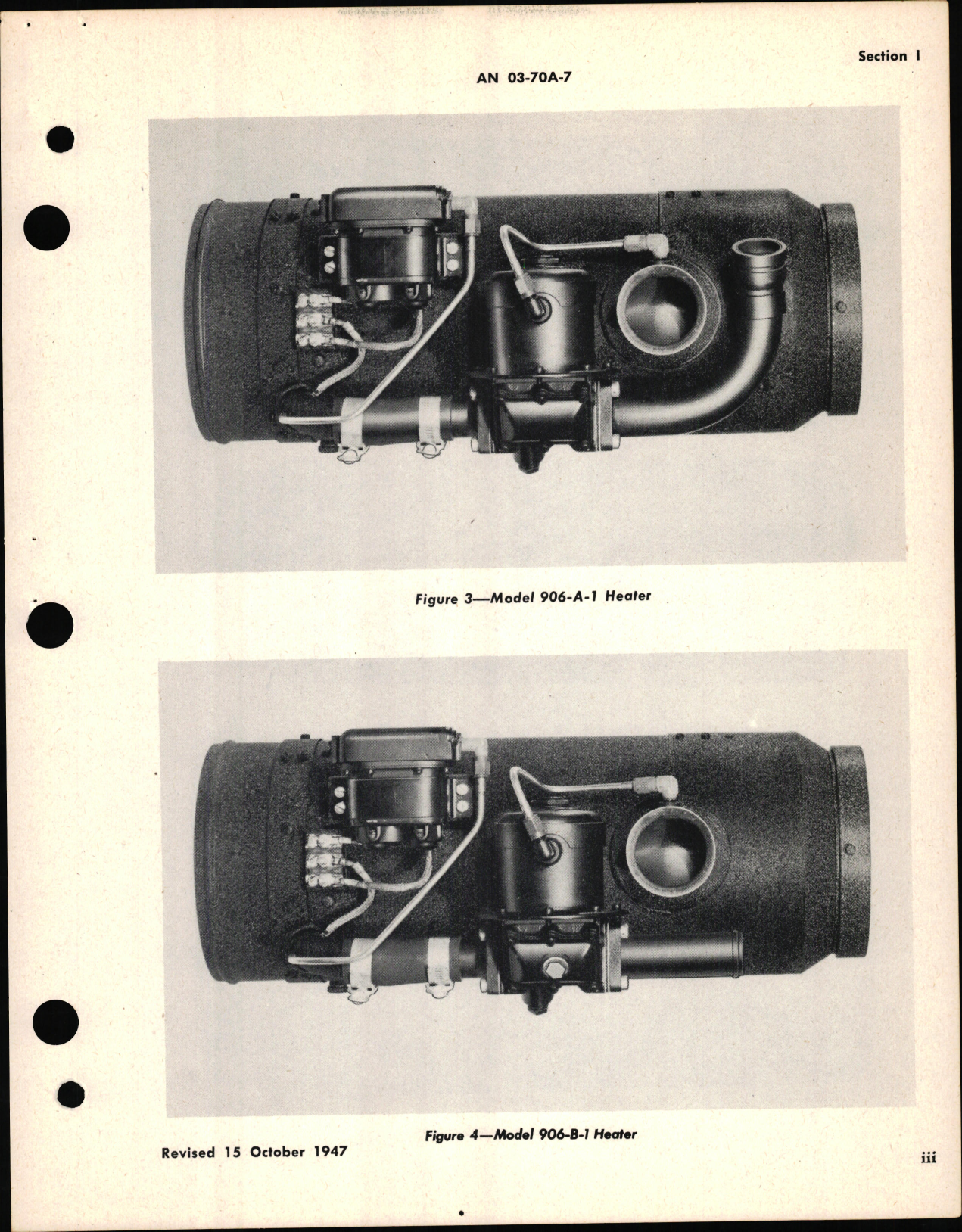 Sample page 5 from AirCorps Library document: Operation, Service, and Overhaul Instructions with Parts Catalog for Aircraft Heaters Model 906