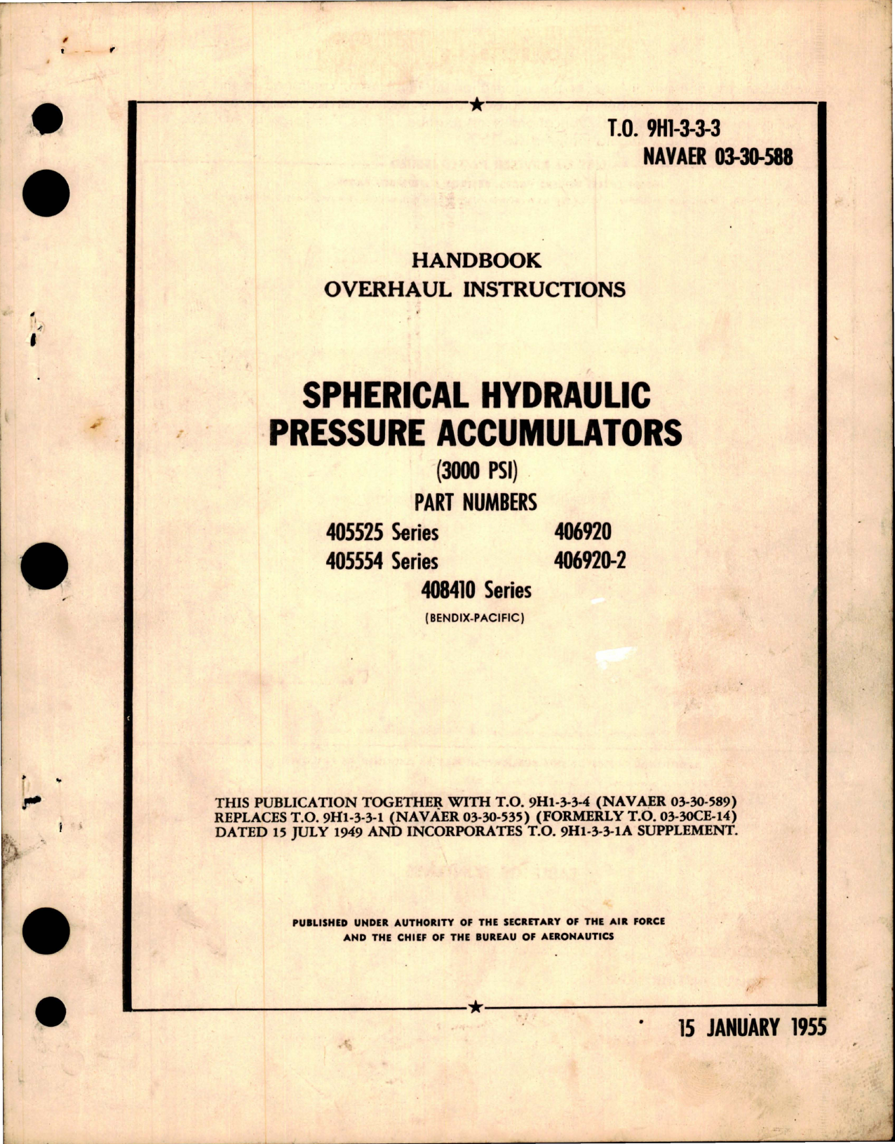 Sample page 1 from AirCorps Library document: Overhaul Instructions for Spherical Hydraulic Pressure Accumulators - 3000 psi 