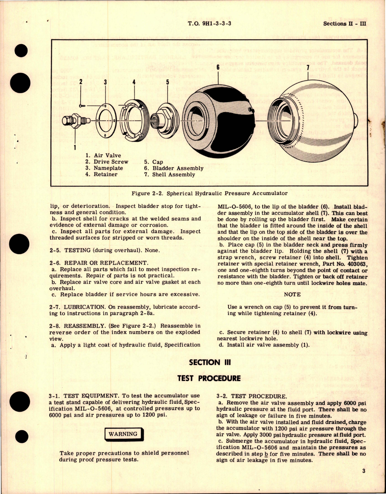 Sample page 5 from AirCorps Library document: Overhaul Instructions for Spherical Hydraulic Pressure Accumulators - 3000 psi 