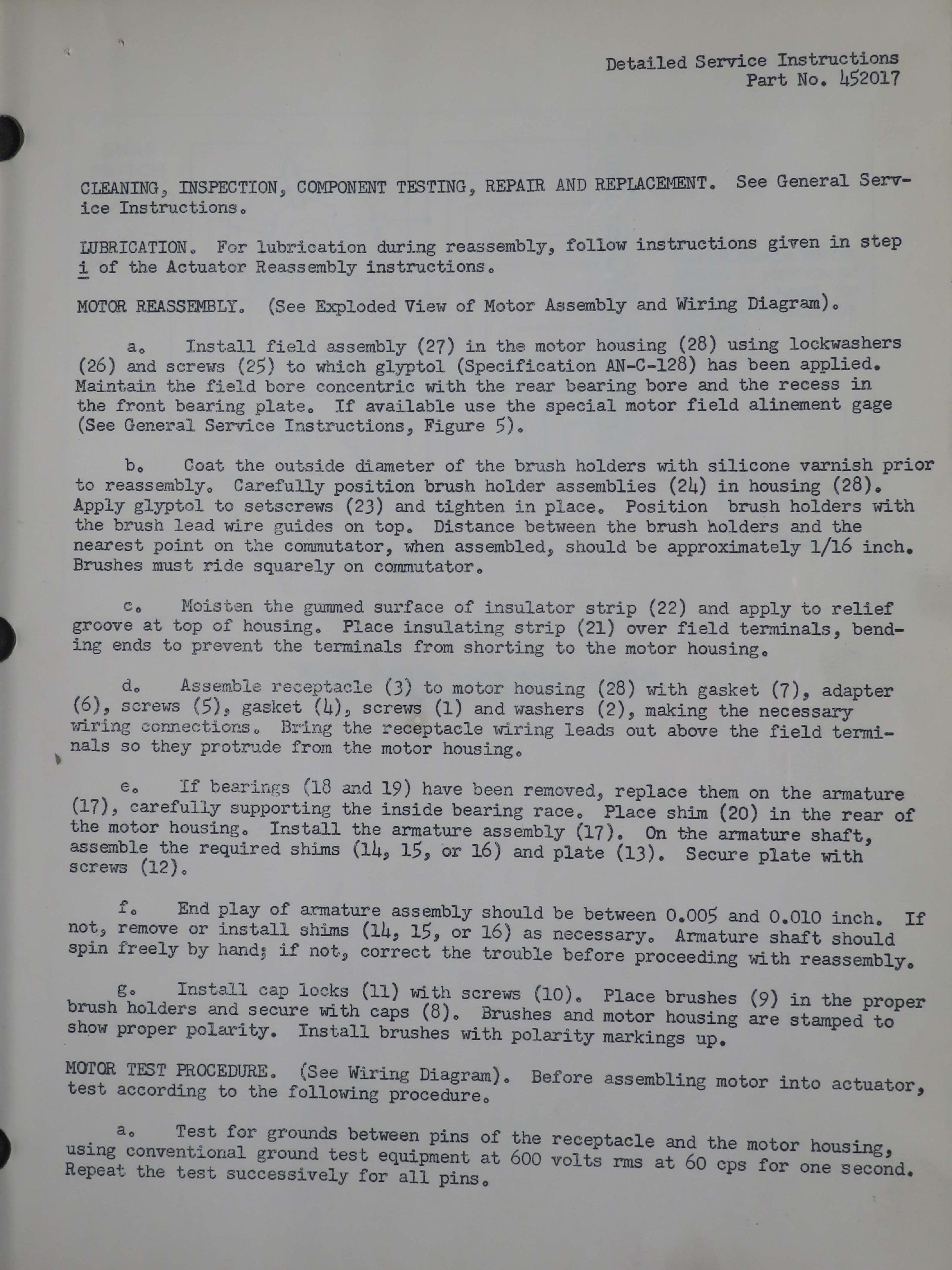 Sample page 5 from AirCorps Library document: Service Instructions for Geneva-LOC Actuator - Part 452017 