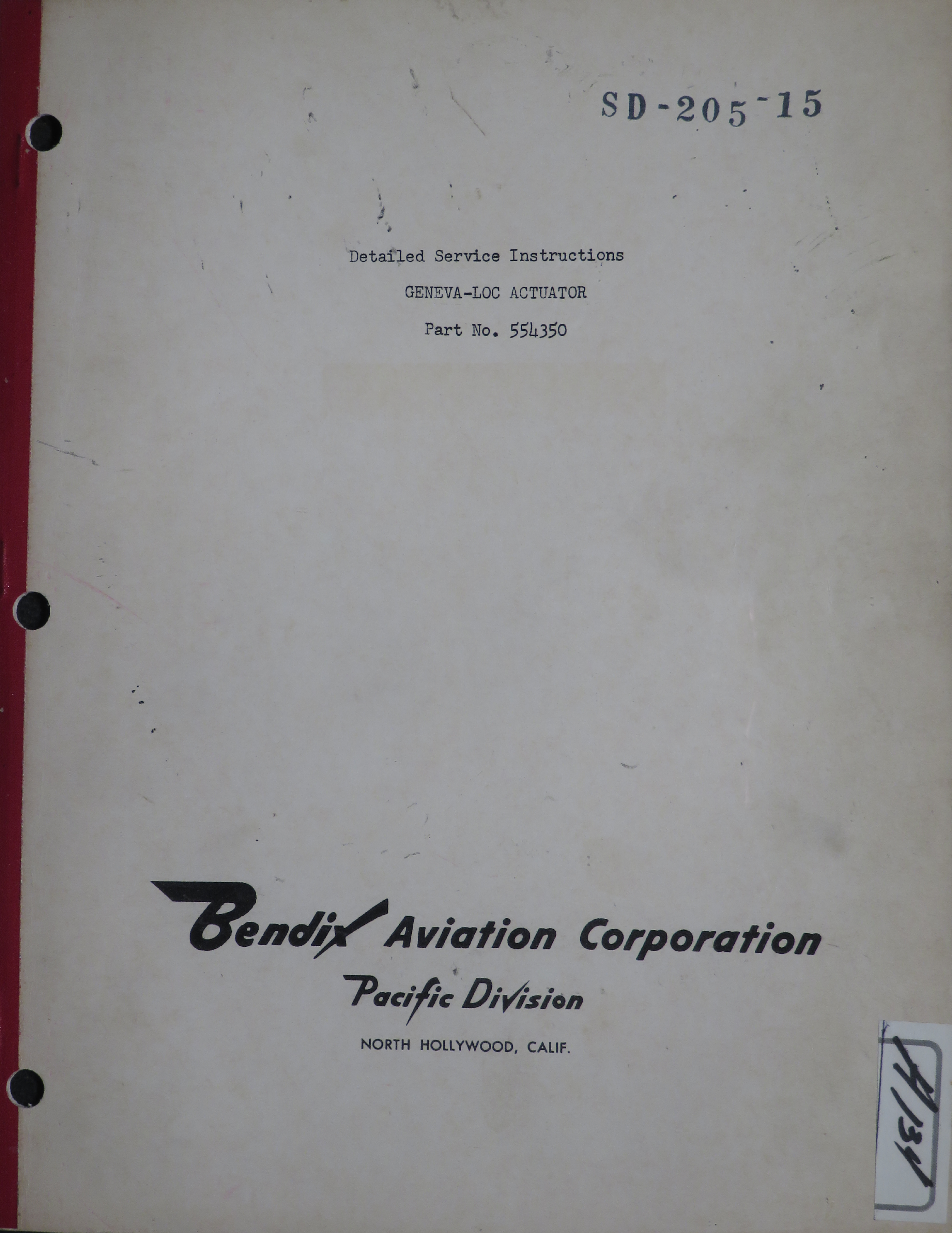 Sample page 1 from AirCorps Library document: Service Instructions for Geneva-LOC Actuator - Part 554350 