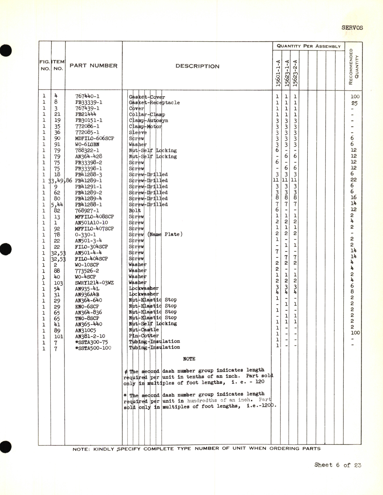 Sample page 7 from AirCorps Library document: Eclipse-Pioneer Service Parts List for Instrument Parts Catalog Automatic Pilots - Servos Type No. 15601, 15602, 15603, 15620, 15622, 15623