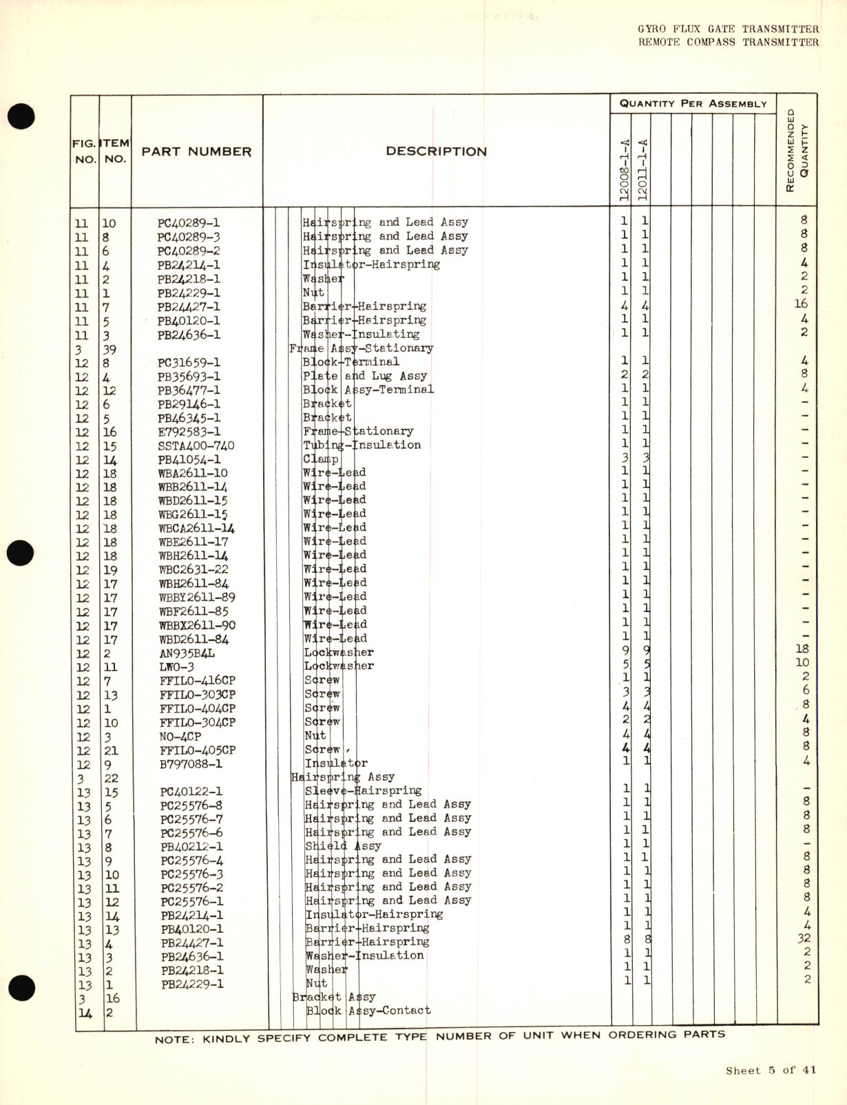 Sample page 7 from AirCorps Library document: Eclipse-Pioneer, Service Parts List for Instrument Parts Catalog Automatic Pilot