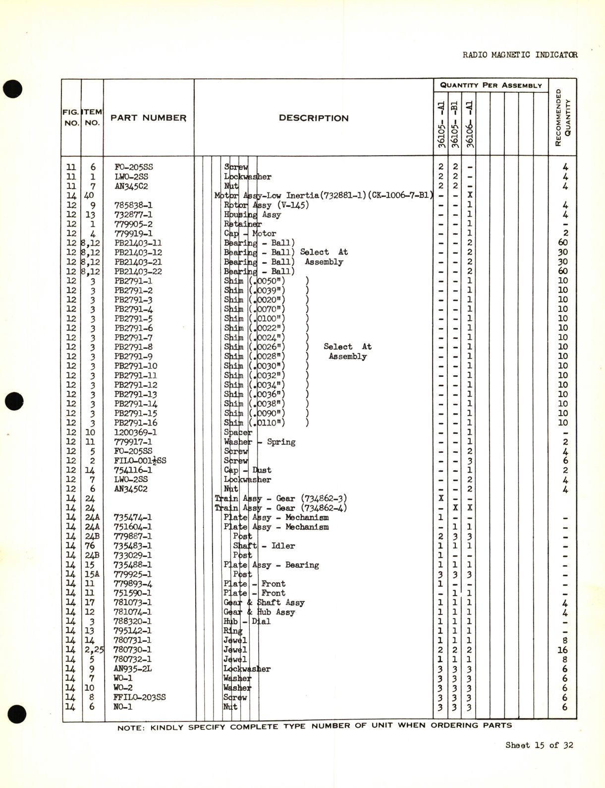 Sample page 9 from AirCorps Library document: Eclipse-Pioneer Service Parts List for Dual Compass Indicator - Radio Magnetic