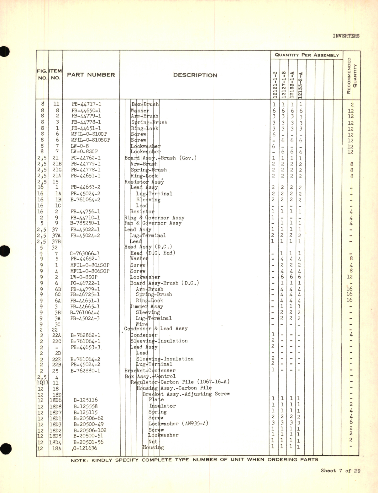 Sample page 9 from AirCorps Library document: Eclipse-Pioneer Service Parts List for Instrument Parts Catalog Inverters