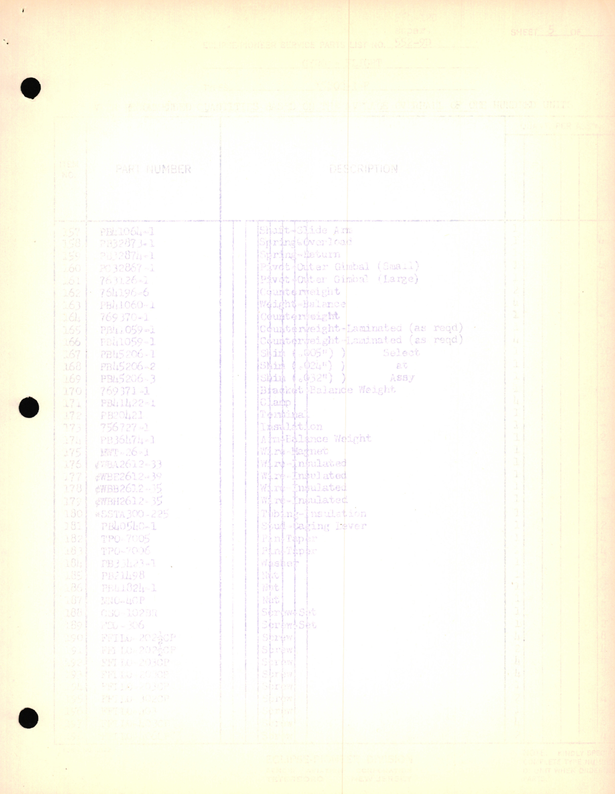 Sample page 5 from AirCorps Library document: Eclipse-Pioneer Service Parts List for Gyro-Flight