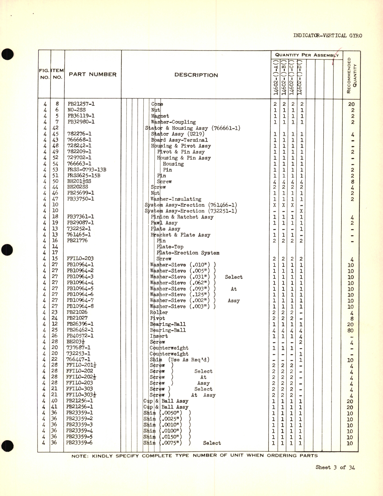 Sample page 5 from AirCorps Library document: Eclipse-Pioneer Service Parts List for Instrument Parts Catalog Gyro Flight Instruments