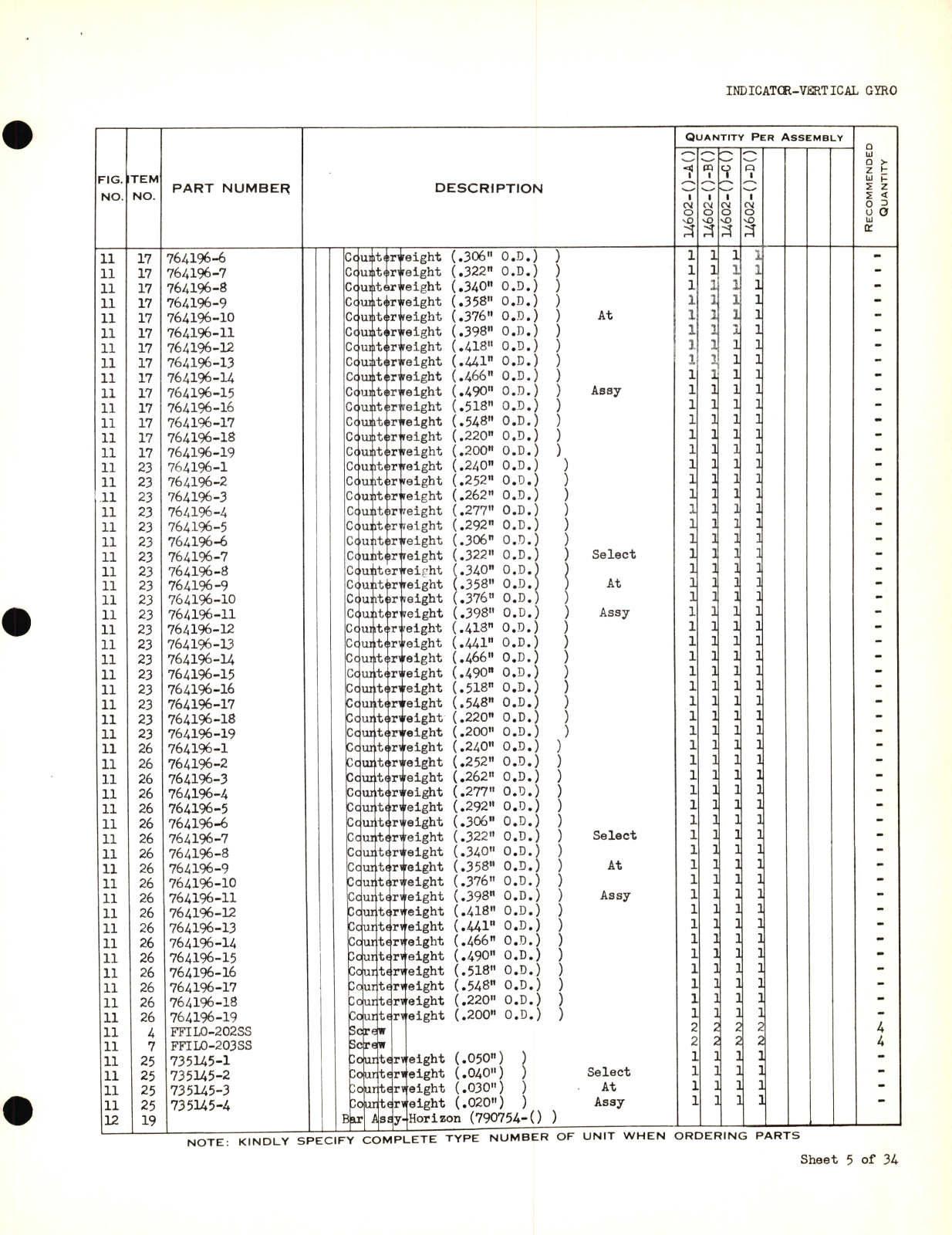 Sample page 7 from AirCorps Library document: Eclipse-Pioneer Service Parts List for Instrument Parts Catalog Gyro Flight Instruments