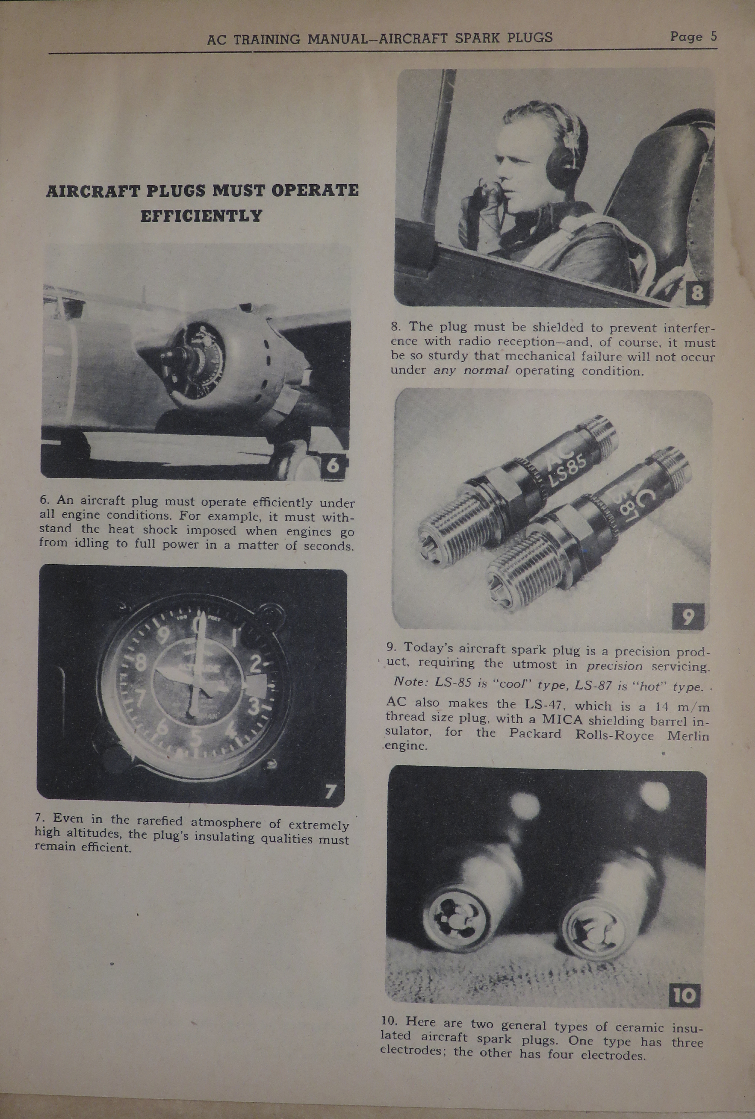 Sample page 7 from AirCorps Library document: AC Aircraft Spark Plugs for Automotive Spark Plugs 