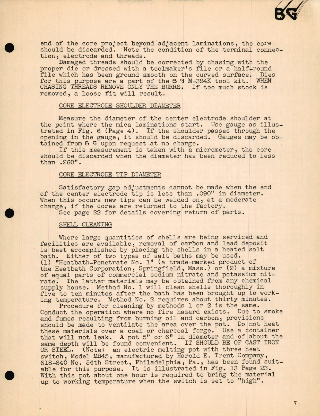 Sample page 9 from AirCorps Library document: Service and Maintenance Manual for BG Spark Plugs Shielded and Unshielded