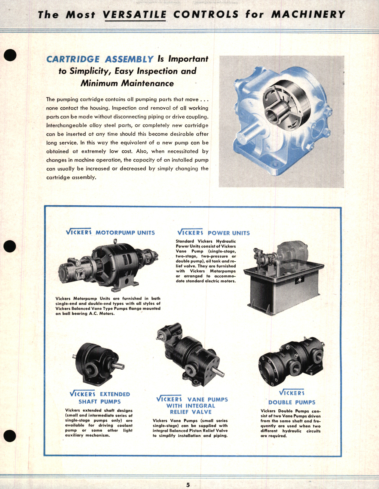 Sample page 9 from AirCorps Library document: Vickers Hydraulic Pumps and Controls Engineering Data