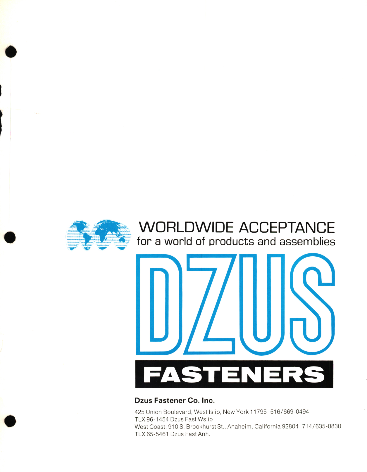 Sample page 1 from AirCorps Library document: DZUS Fasteners