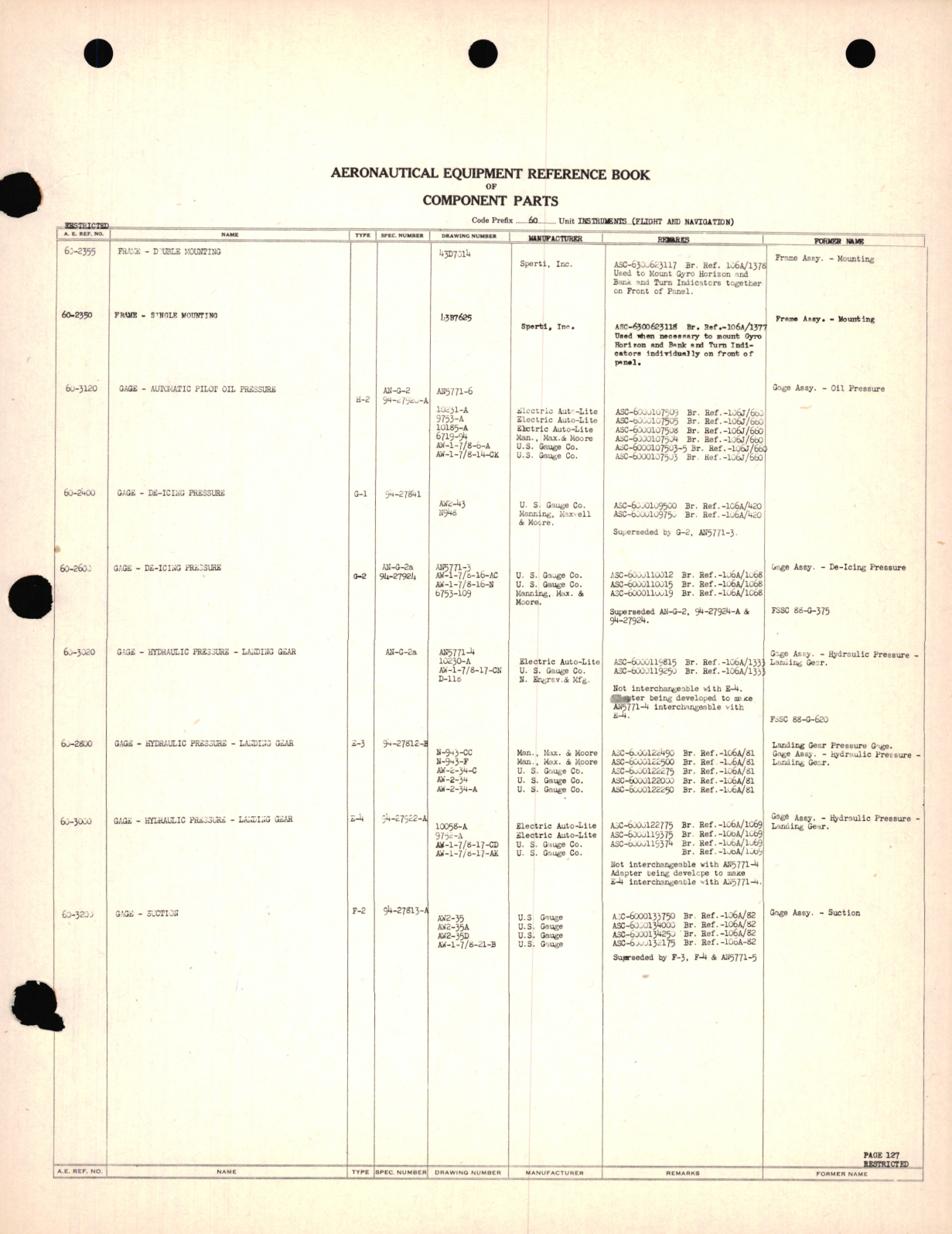 Sample page 7 from AirCorps Library document: Aeronautical Equipment Reference Book of Components Parts for Instruments (Flight and Navigation)