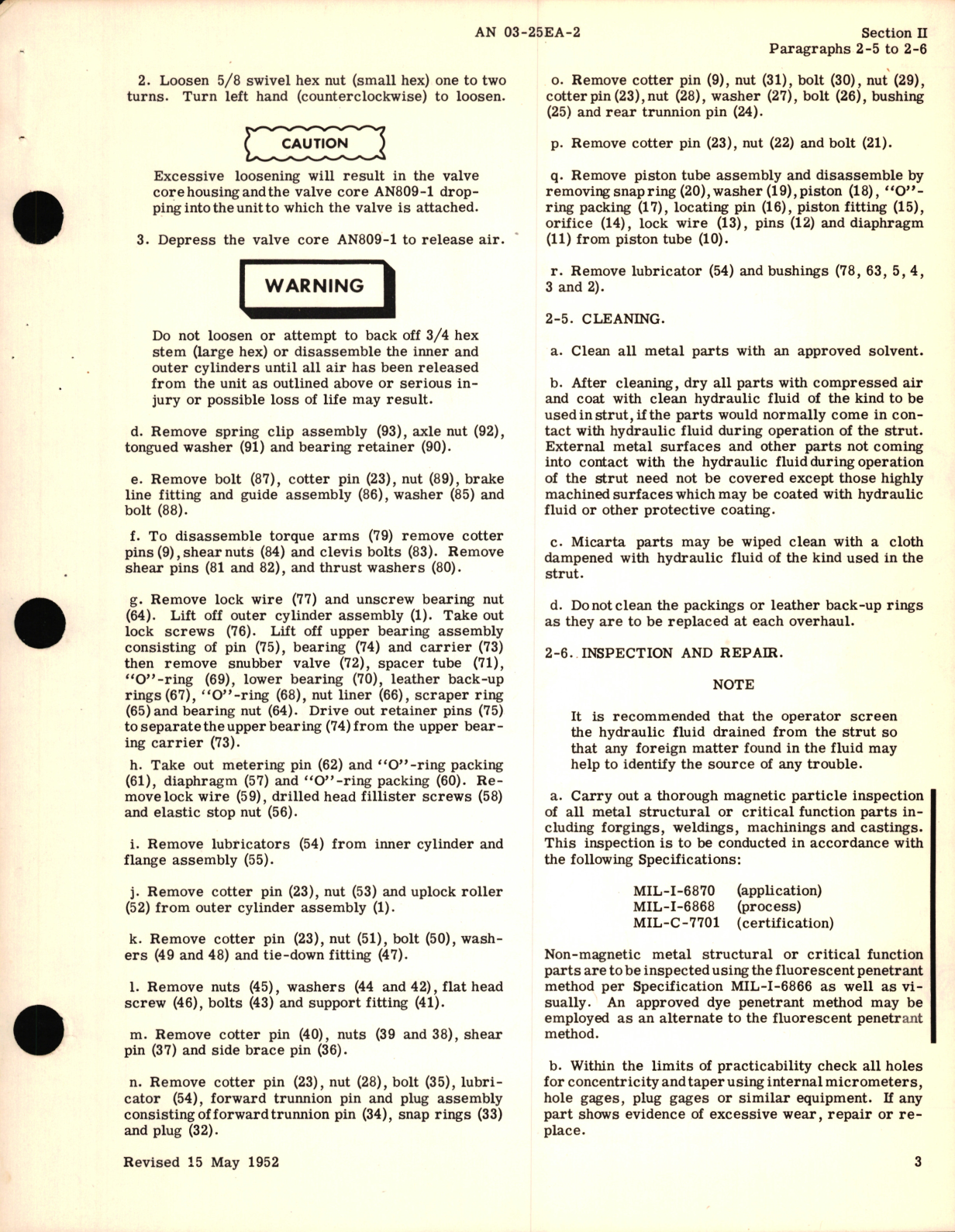 Sample page 5 from AirCorps Library document: Overhaul Instructions for Pneudraulic Landing Gear Shock Struts (Bendix Products)