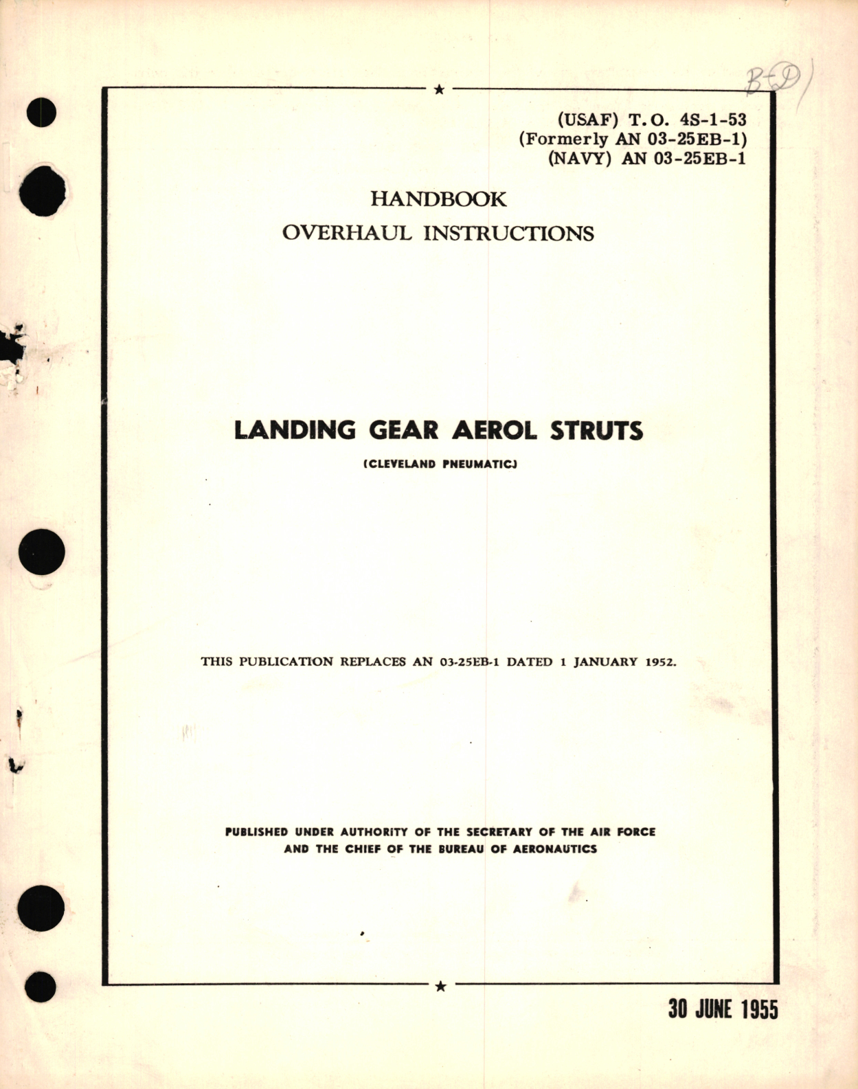 Sample page 1 from AirCorps Library document: Overhaul Instructions for Landing Gear Aerol Struts 