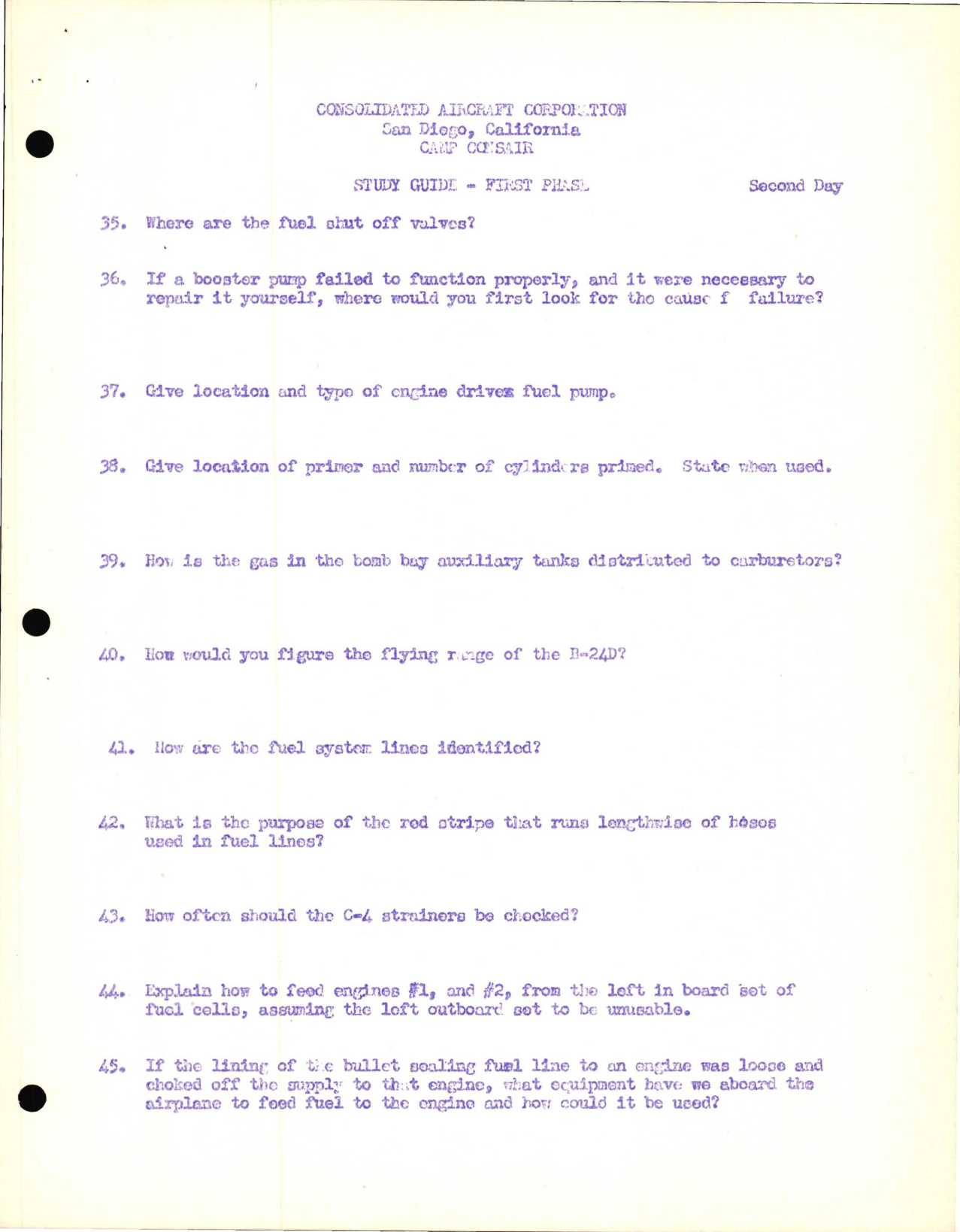 Sample page 7 from AirCorps Library document: Study Guide for Induction System of the B24-D Including Fuel and Oil - Consolidated Aircraft, First and Second Phase