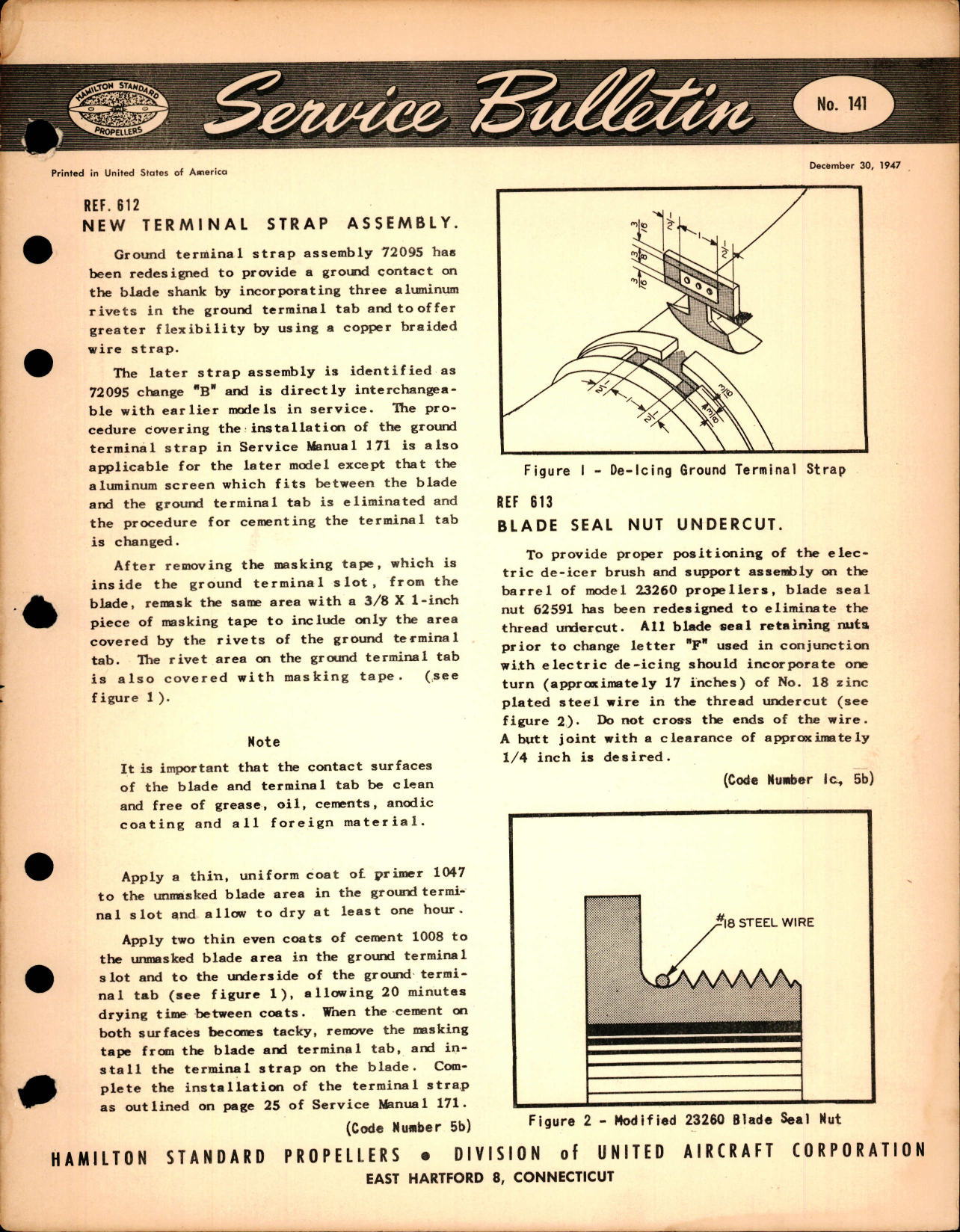 Sample page 1 from AirCorps Library document: New Terminal Strap Assembly, Ref 612