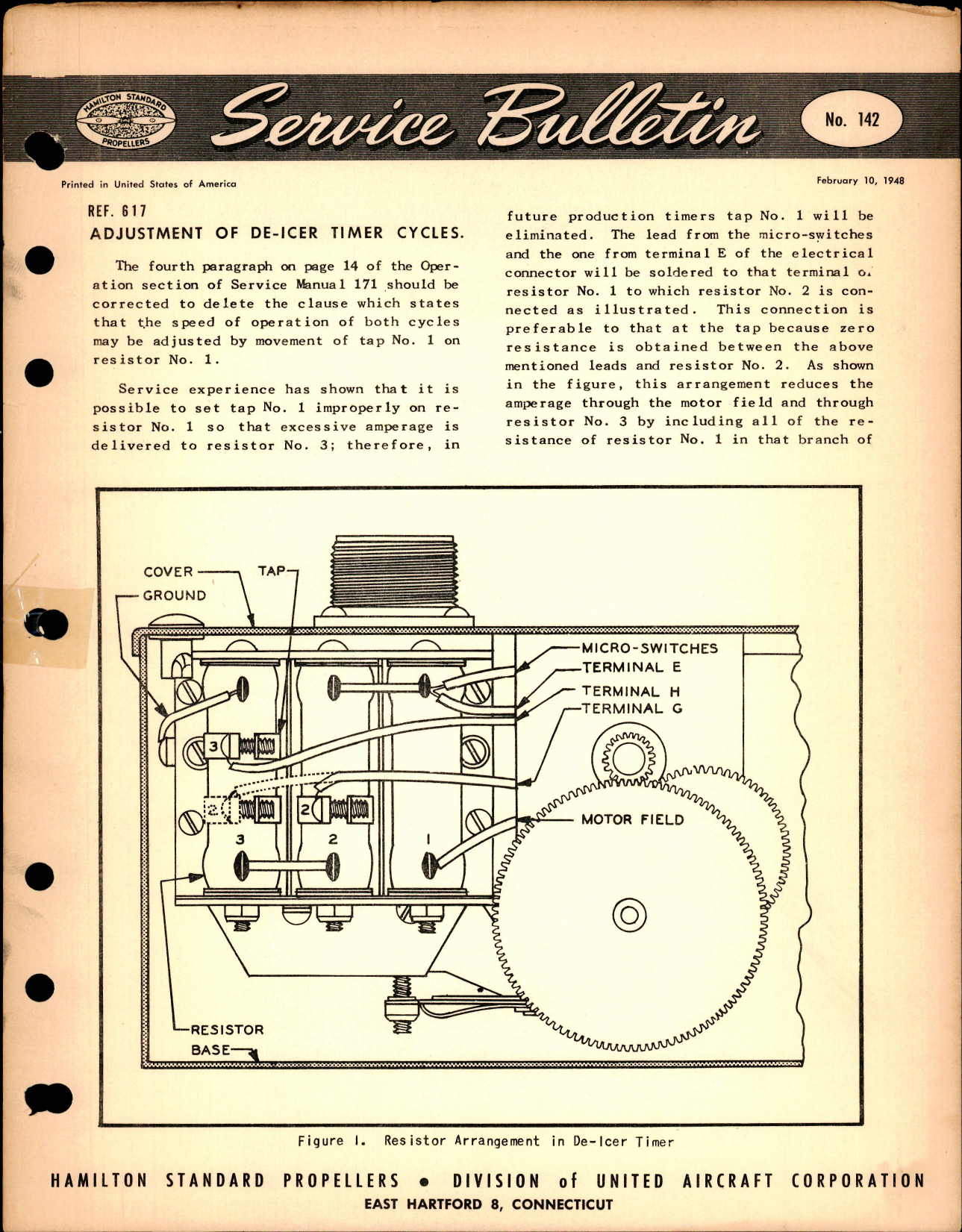 Sample page 1 from AirCorps Library document: Adjustment of De-Icer Timer Cycles, Ref 617
