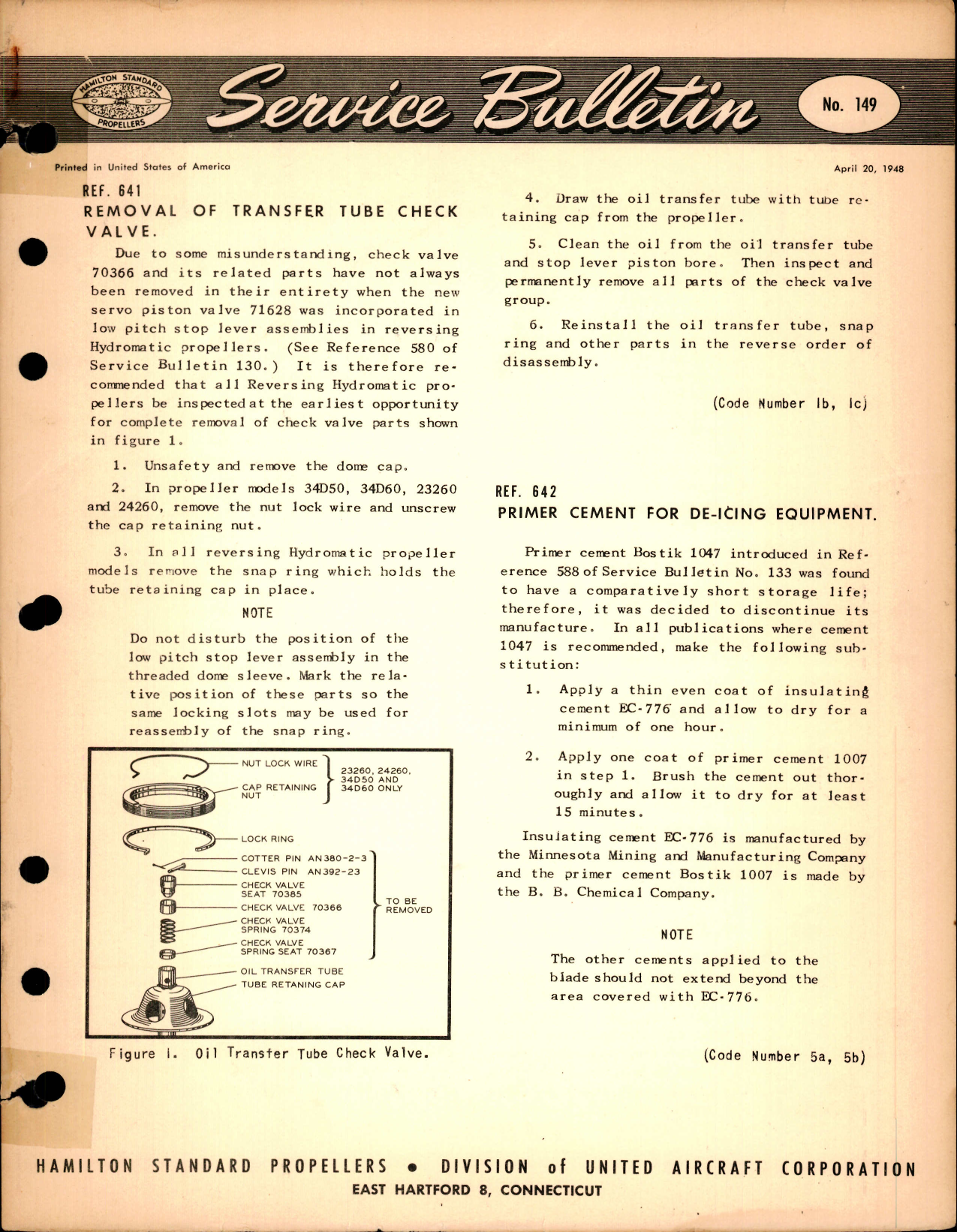 Sample page 1 from AirCorps Library document: Removal of Transfer Tube Check Valve, Ref 641
