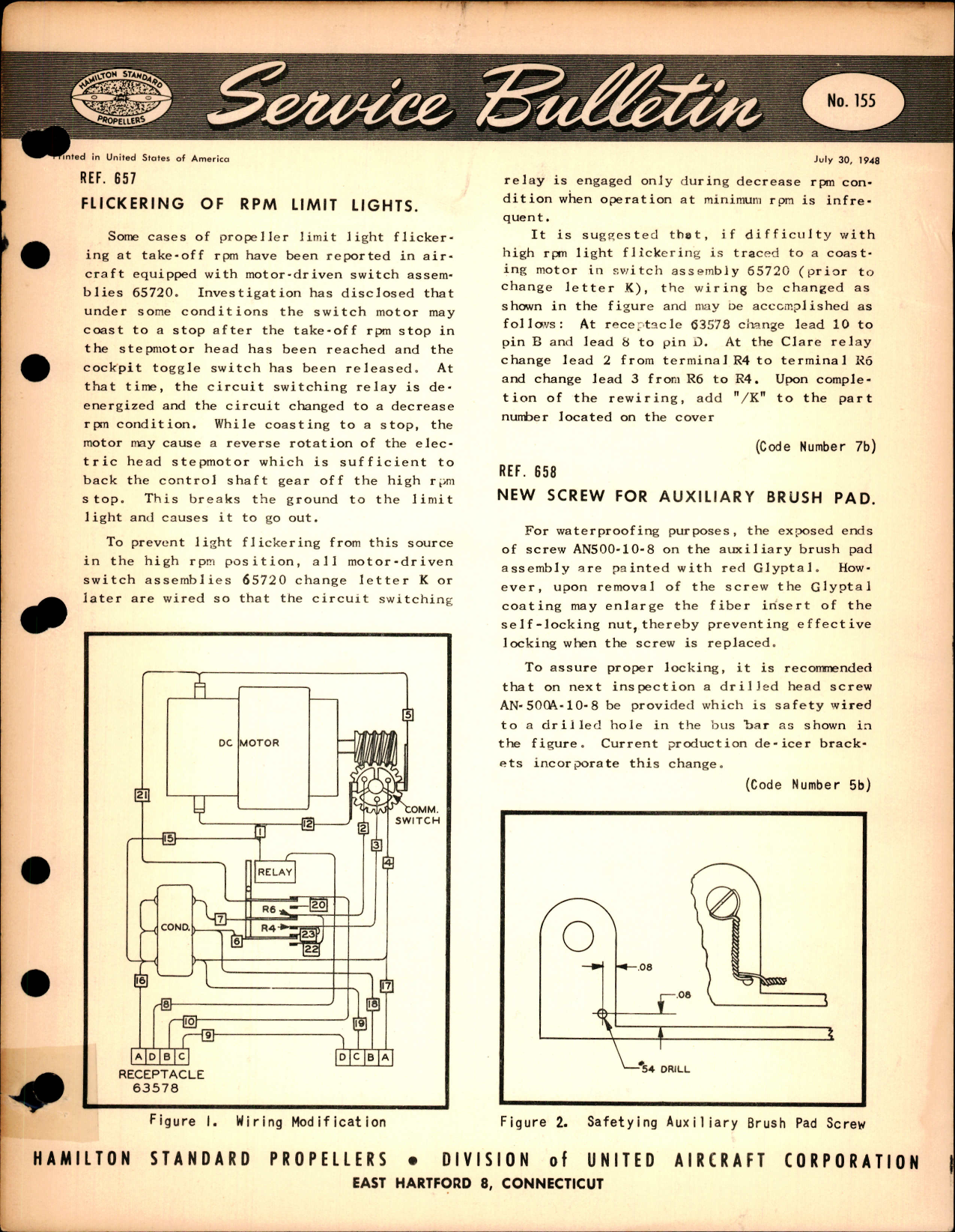 Sample page 1 from AirCorps Library document: Flickering of RPM Limit Lights, Ref 657