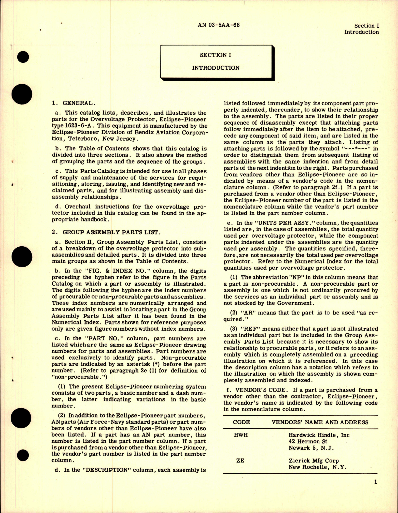 Sample page 5 from AirCorps Library document: Parts Catalog for Overvoltage Protector - Stock R86EC-1623-6-A - Parts 1623-6-A