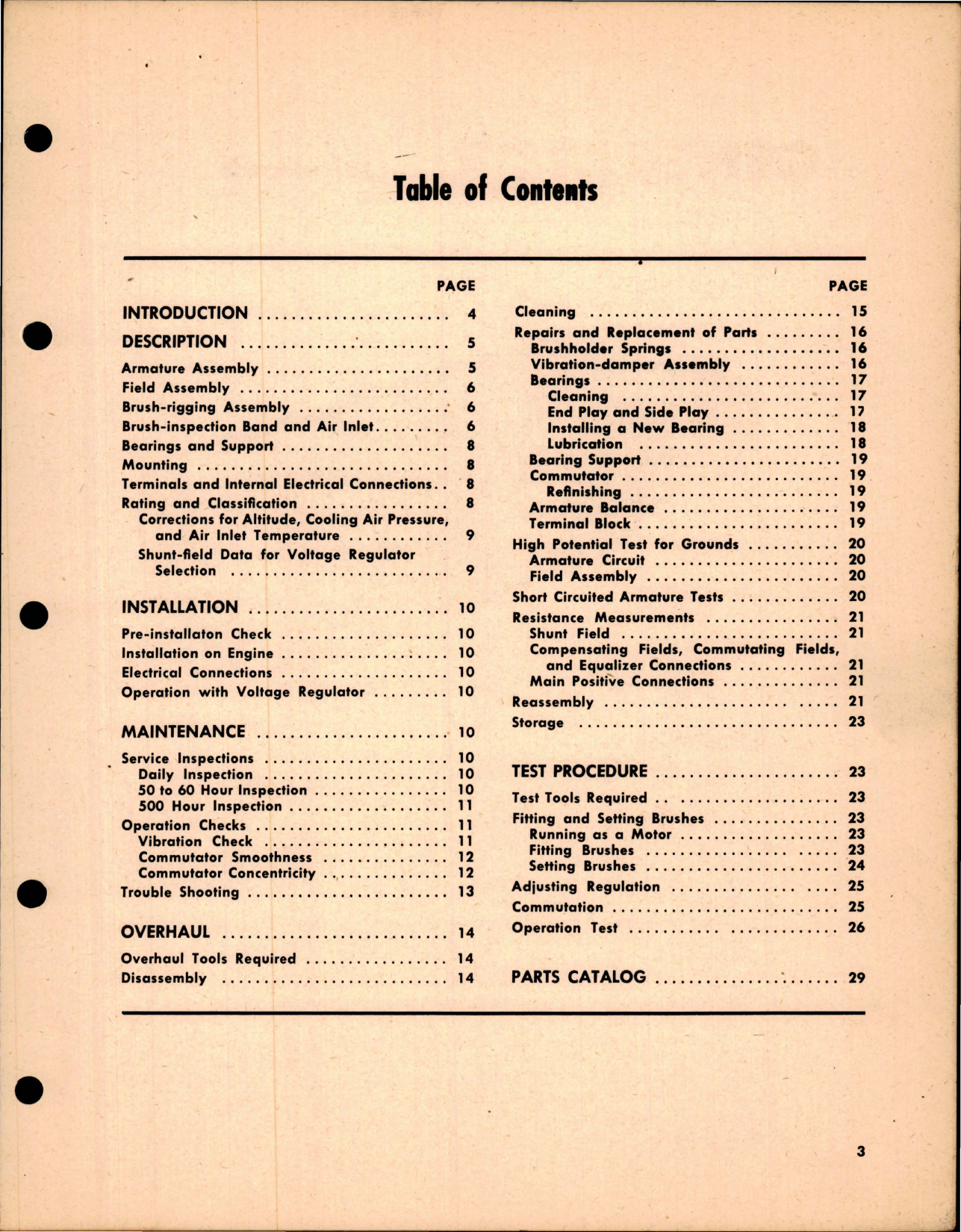 Sample page 5 from AirCorps Library document: Instructions for General Electric Generating System for Douglas DC-6 