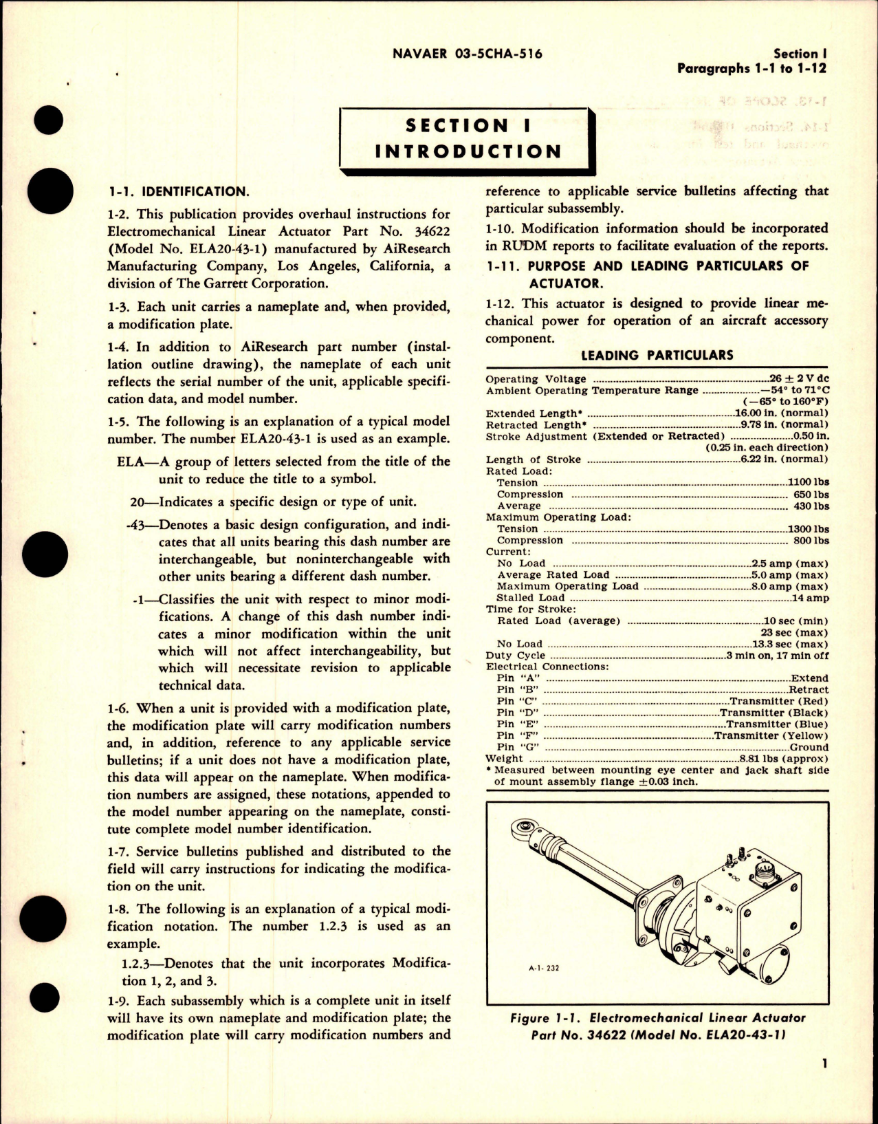 Sample page 5 from AirCorps Library document: Overhaul Instructions for Electromechanical Linear Actuator - Part 34622 - Model ELA20-43 