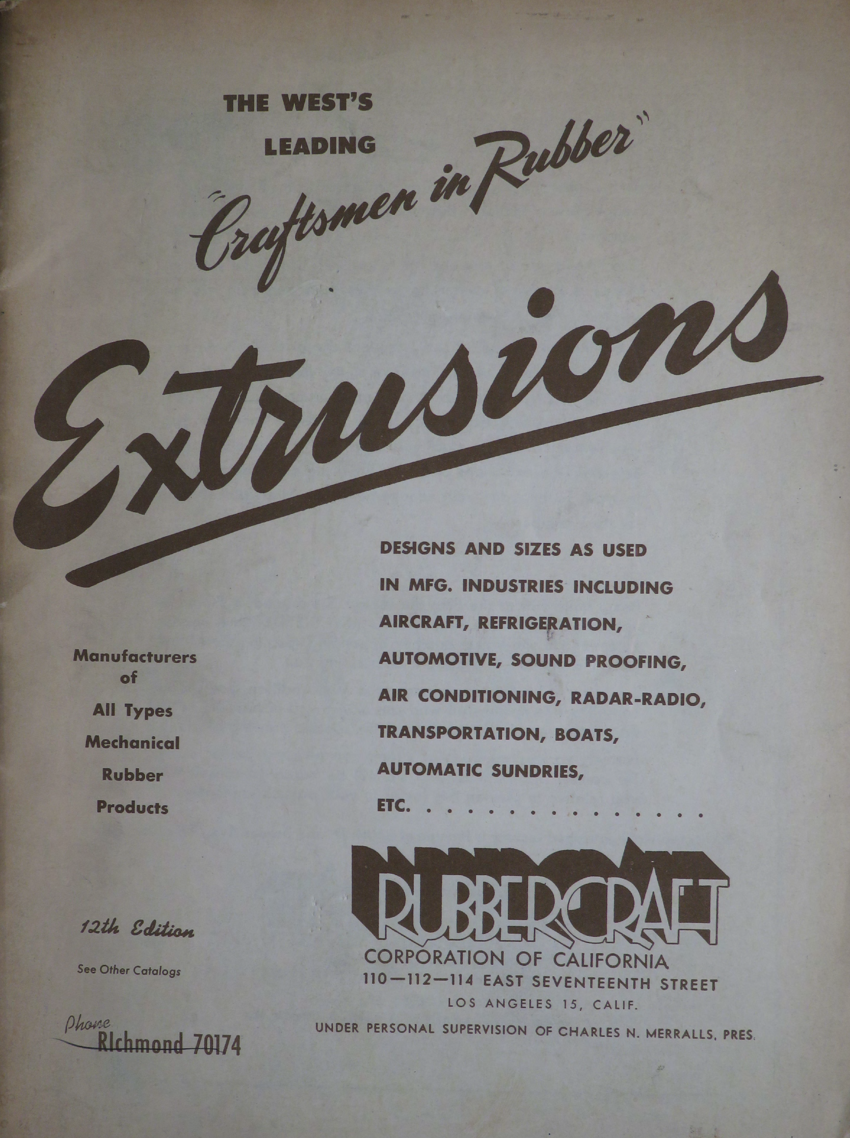 Sample page 1 from AirCorps Library document: The West's Leading Craftsmen in Rubber in Extrusions 