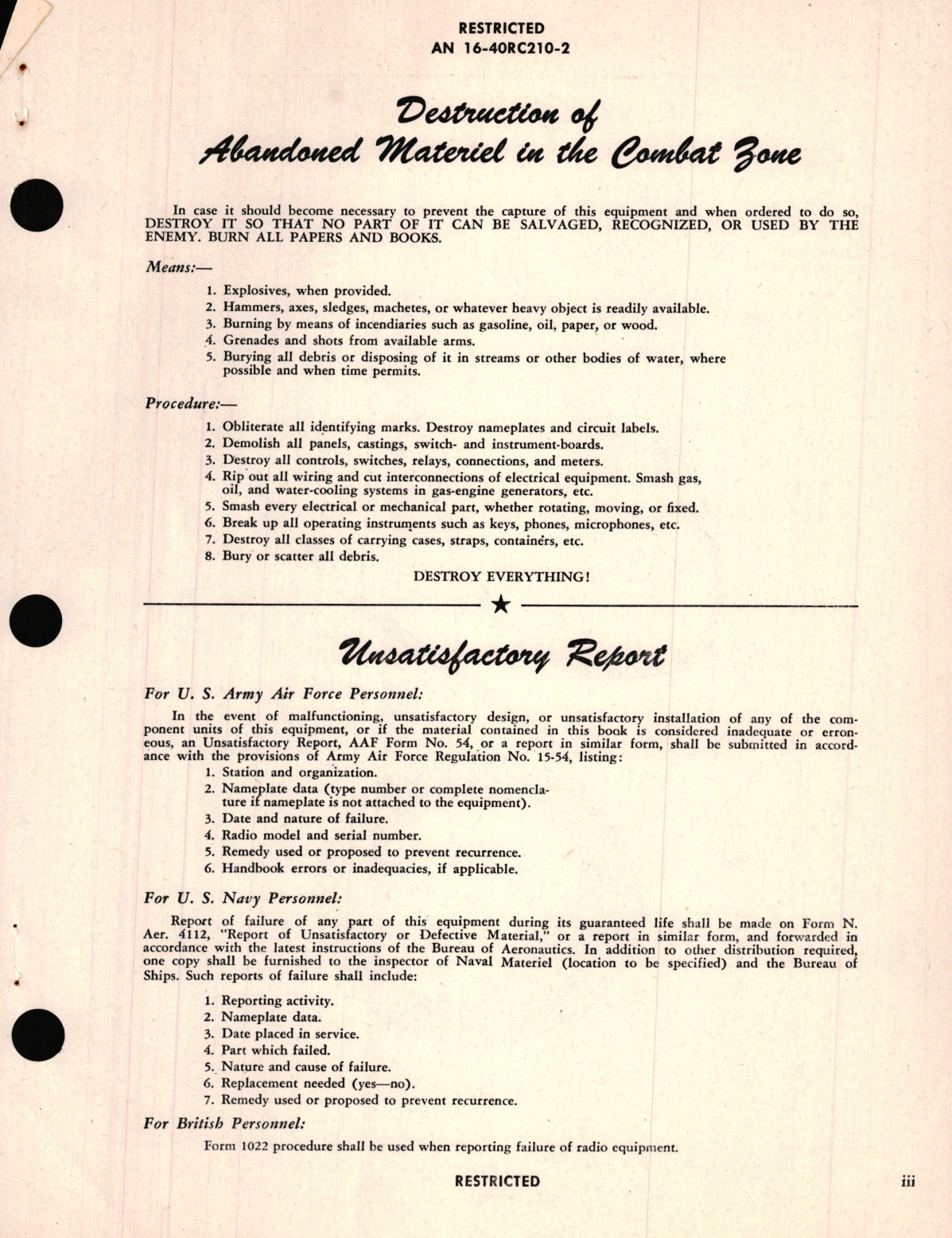 Sample page 5 from AirCorps Library document: Maintenance Instructions for Filter Equipment RC-210