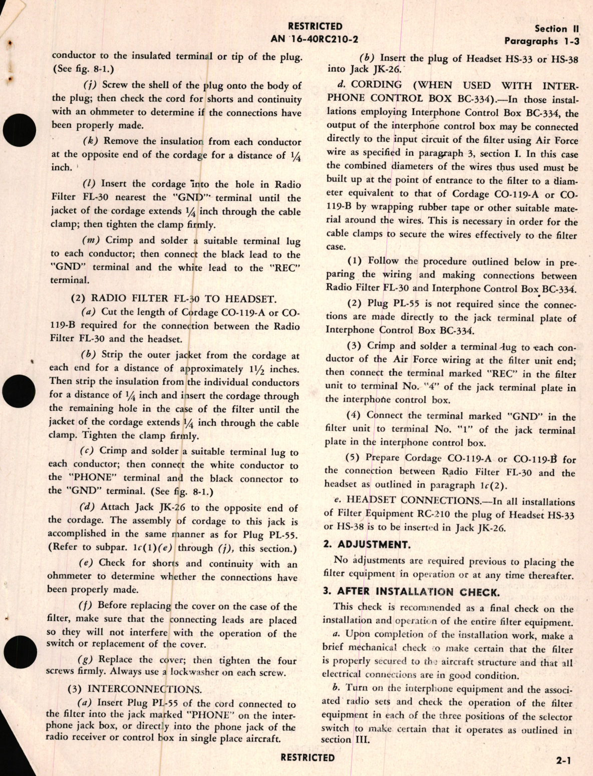 Sample page 9 from AirCorps Library document: Maintenance Instructions for Filter Equipment RC-210