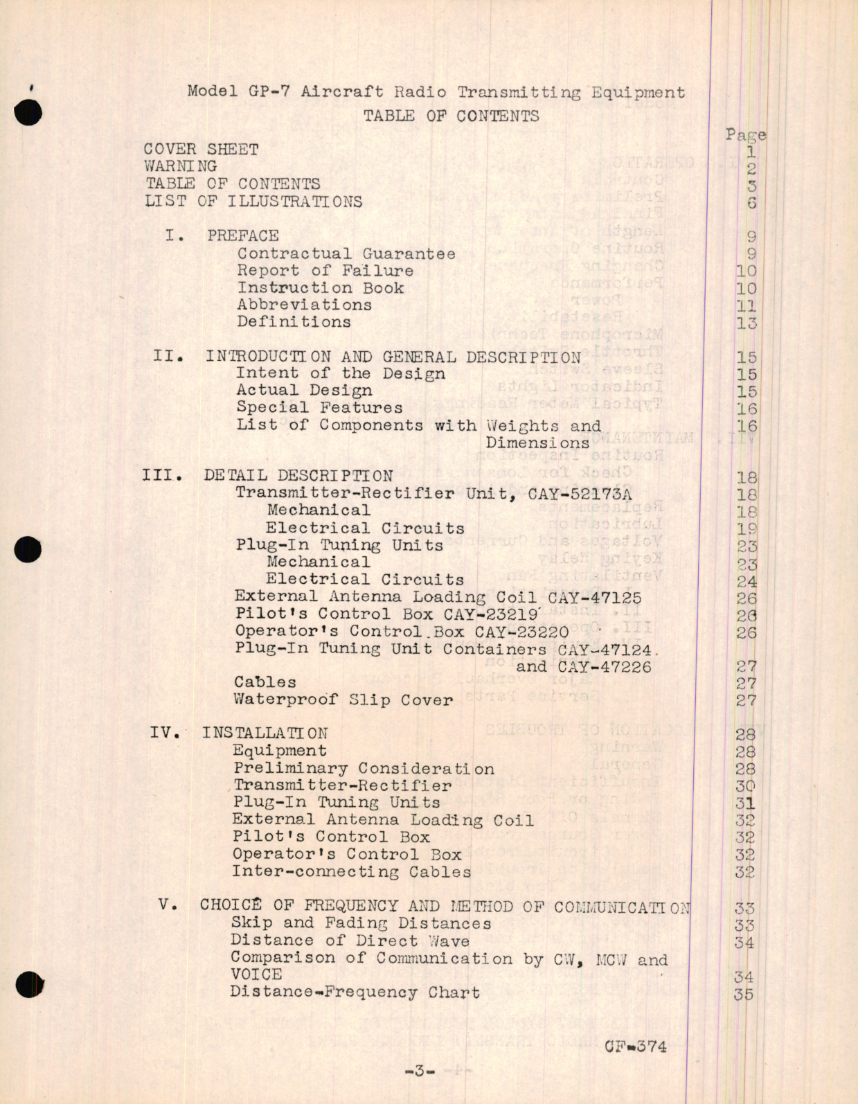 Sample page 7 from AirCorps Library document: Preliminary Instruction Book for Navy Model GP-7 Aircraft Radio Transmitting Equipment