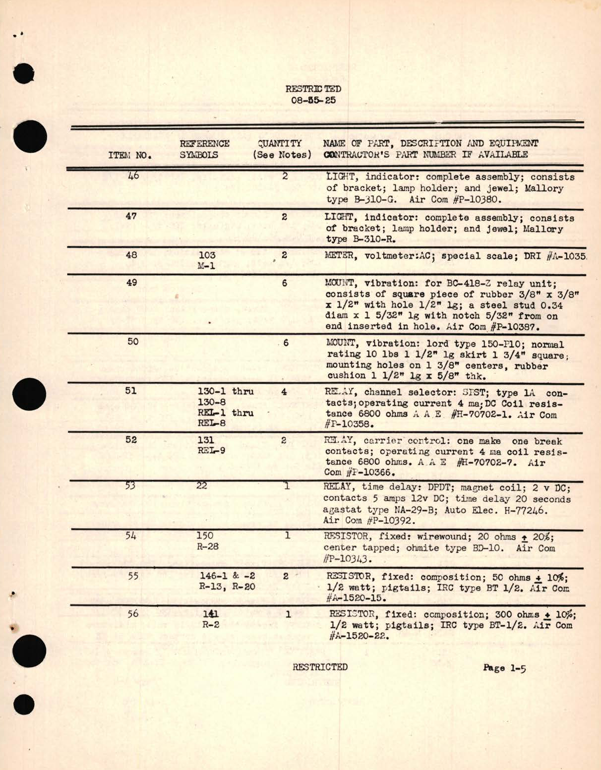 Sample page 7 from AirCorps Library document: Radio, Radar and Electronics Spare Parts List for RC-64-T5