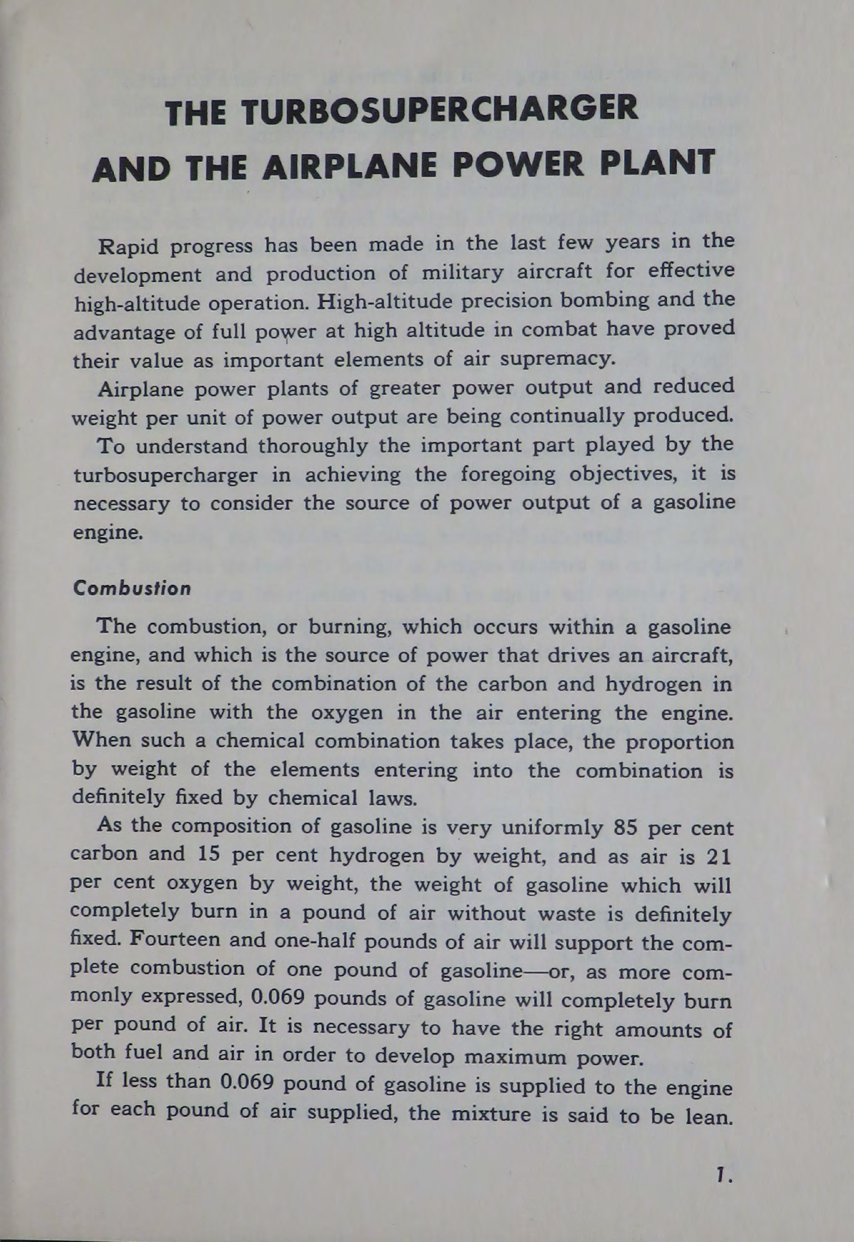 Sample page 5 from AirCorps Library document: The Turbosupercharger and the Airplane Power Plant