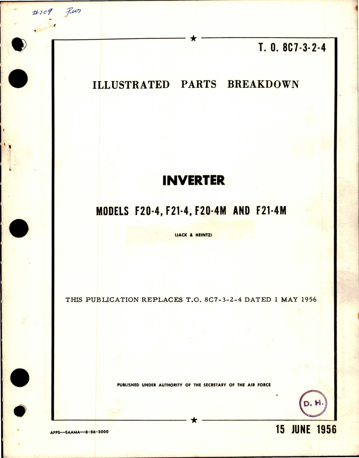 Sample page 1 from AirCorps Library document: Illustrated Parts Breakdown for Inverter Models F20-4, F21-4, F20-4M and F21-4M 