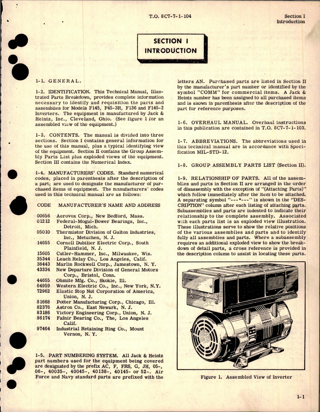 Sample page 5 from AirCorps Library document: Illustrated Parts Breakdown for Inverter - Models F45-3R, F136, F145 and F145-2 