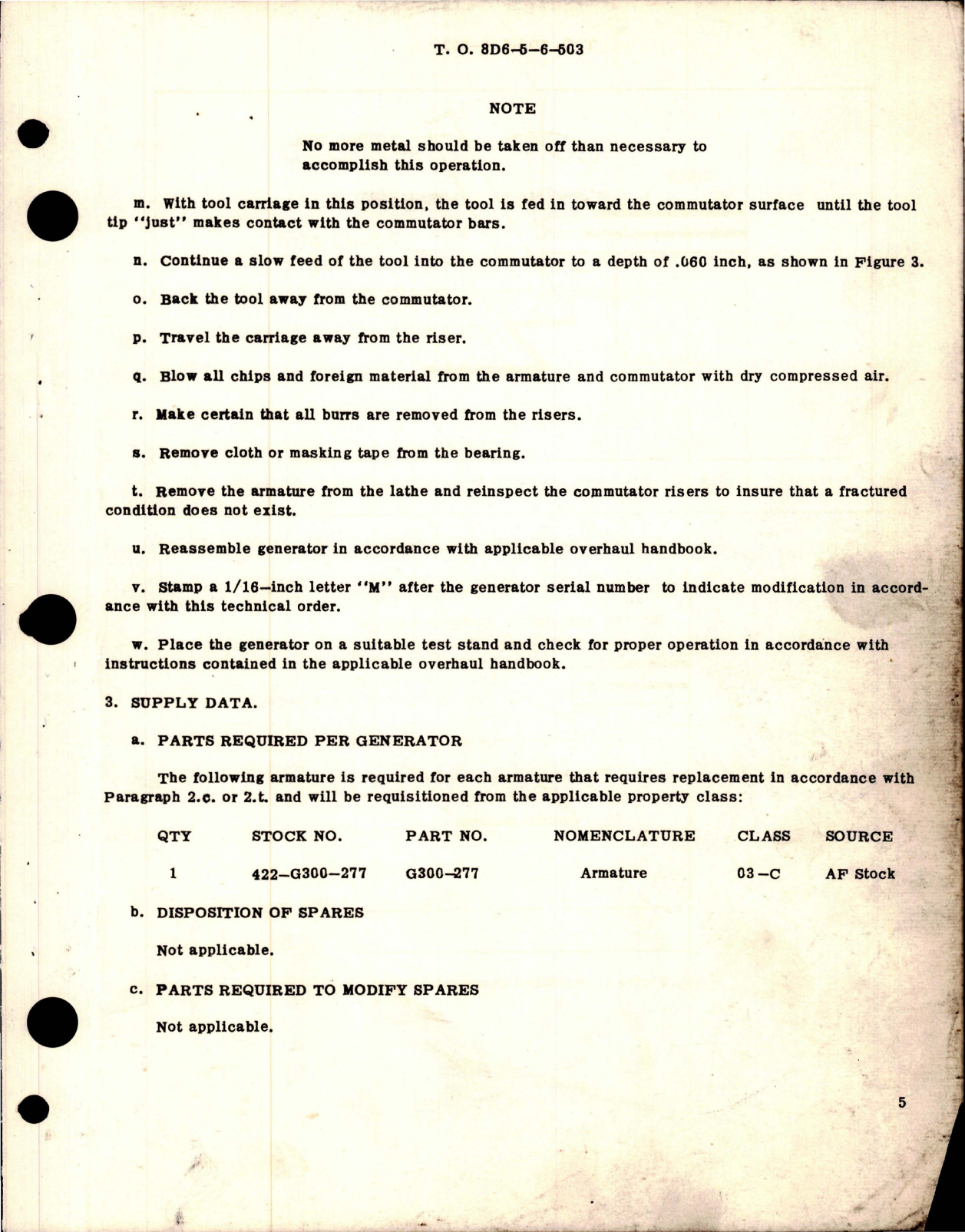 Sample page 5 from AirCorps Library document: Modification of Jack & Heintz Generators - Parts G300-3C and G300-4B