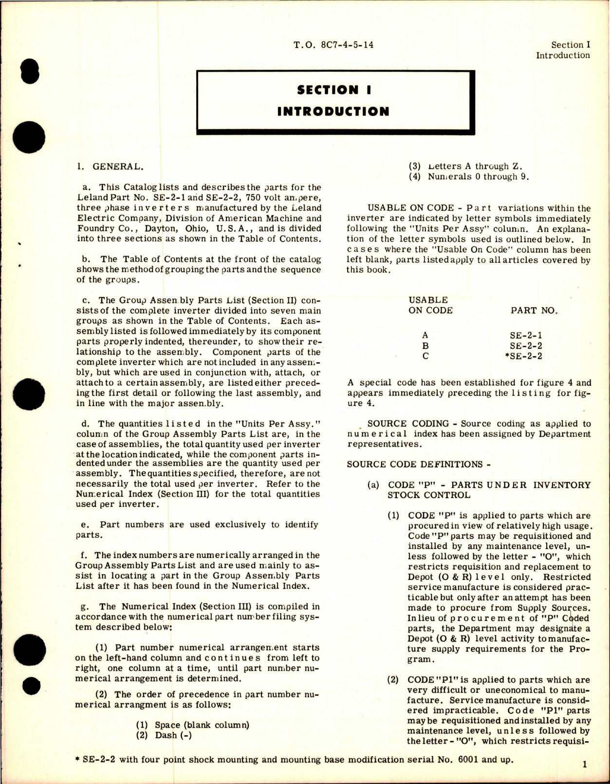 Sample page 5 from AirCorps Library document: Illustrated Parts Breakdown for AN 3534-1 Inverter - Part SE-2-1 and SE-2-2 