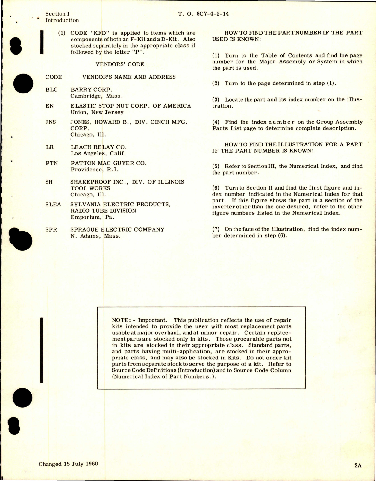 Sample page 5 from AirCorps Library document: Illustrated Parts Breakdown for AN 3534-1 Inverter - Part SE-2-1, SE-2-1A, SE-2-2, and SE-2-2A 