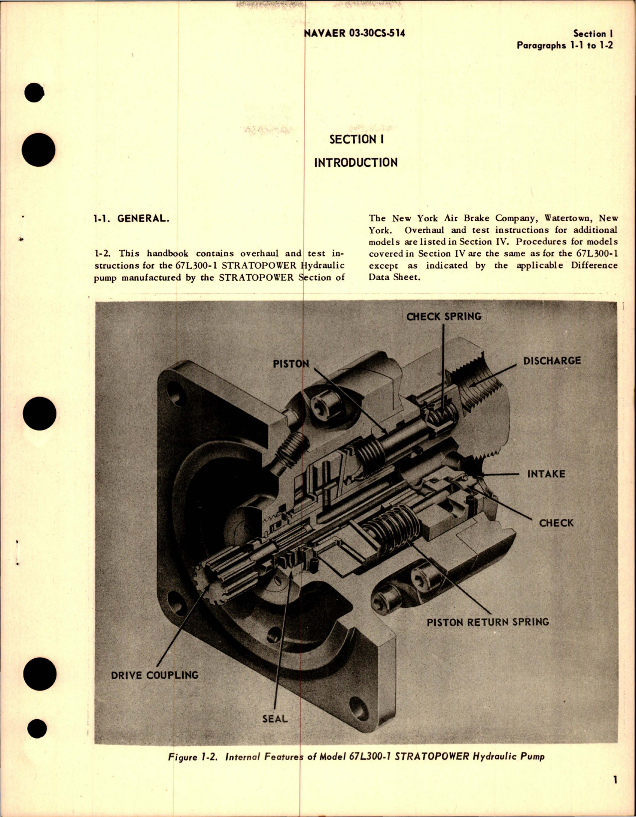 Sample page 5 from AirCorps Library document: Overhaul Instructions for Stratopower Hydraulic Pump - Model 67L300-1 