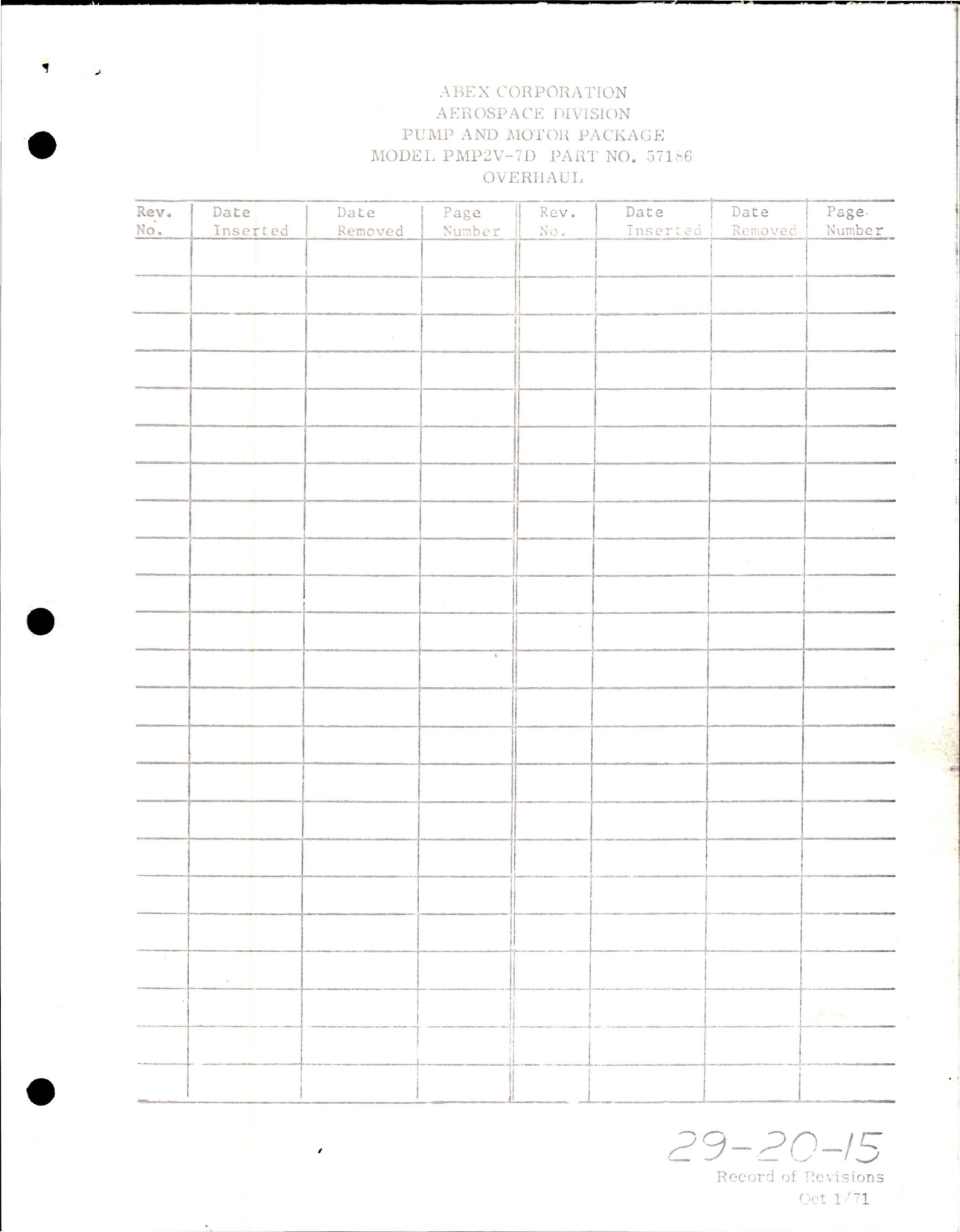 Sample page 5 from AirCorps Library document: Overhaul Manual for Pump and Motor Package - Part 57186 - Model PMP2V-7D 