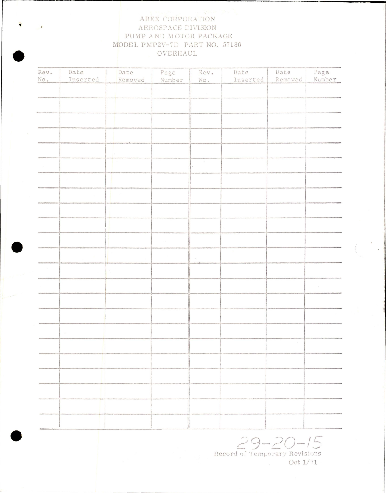 Sample page 7 from AirCorps Library document: Overhaul Manual for Pump and Motor Package - Part 57186 - Model PMP2V-7D 