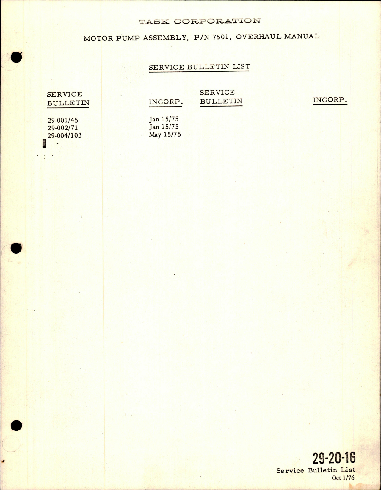Sample page 5 from AirCorps Library document: Overhaul Manual for Motor Pump Assembly - Parts 7501-6, -7 and -8 