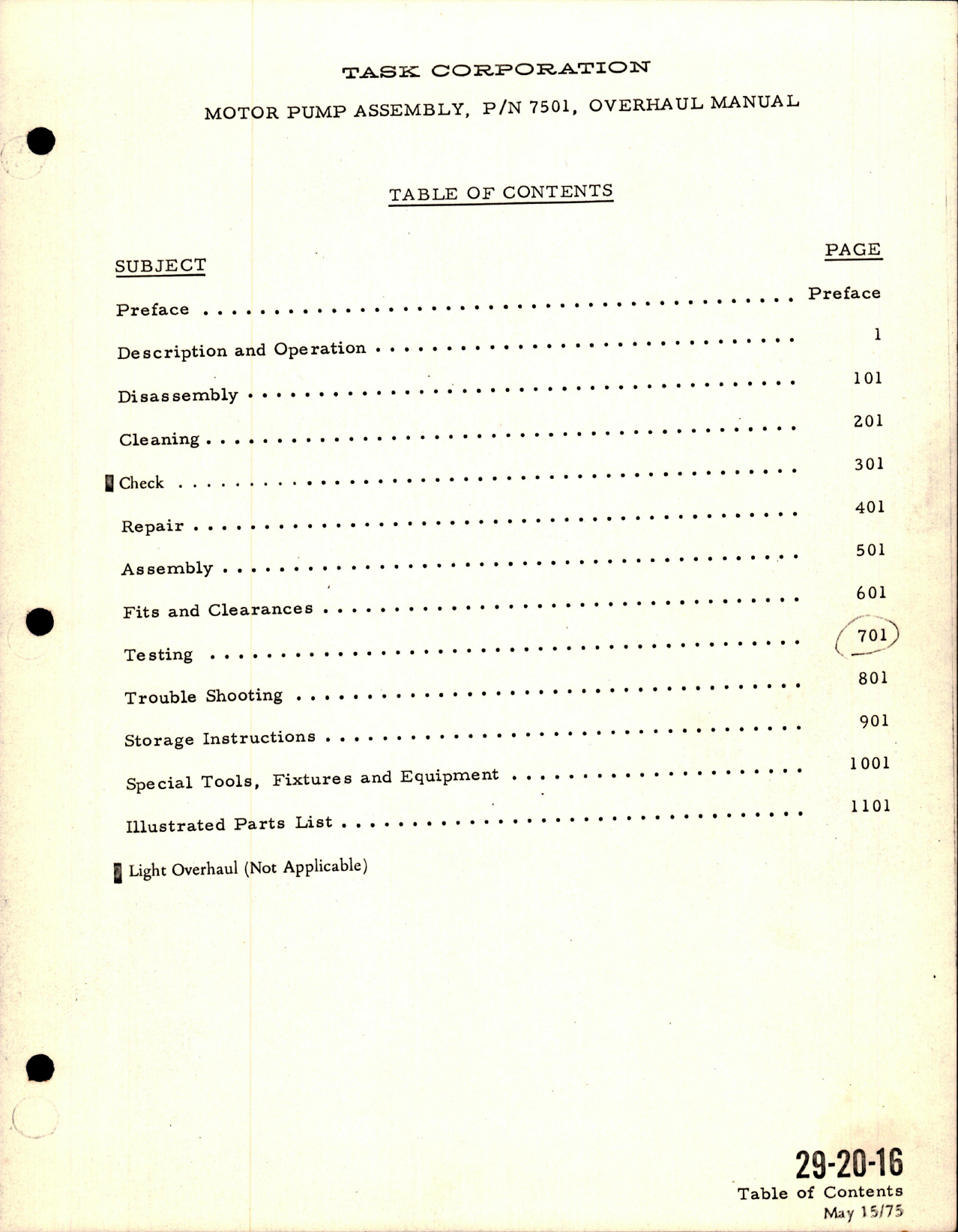 Sample page 7 from AirCorps Library document: Overhaul Manual for Motor Pump Assembly - Parts 7501-6, -7 and -8 