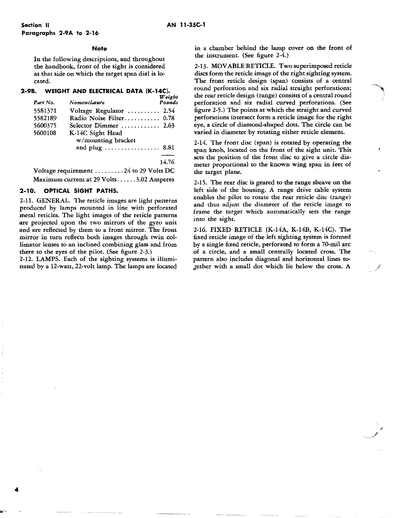 Sample page 7 from AirCorps Library document: Operation, Service, Overhaul with Parts Breakdown for Computing Gun Sights - K-14 and K18 Series 
