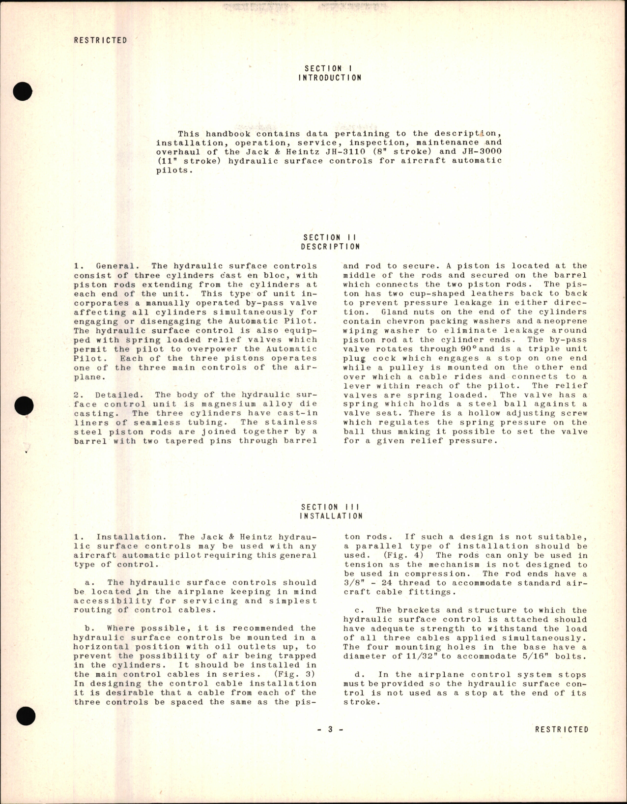 Sample page 5 from AirCorps Library document: Handbook of Instructions with Parts Catalogue for the Hydraulic Surface Control for Aircraft Automatic Pilots