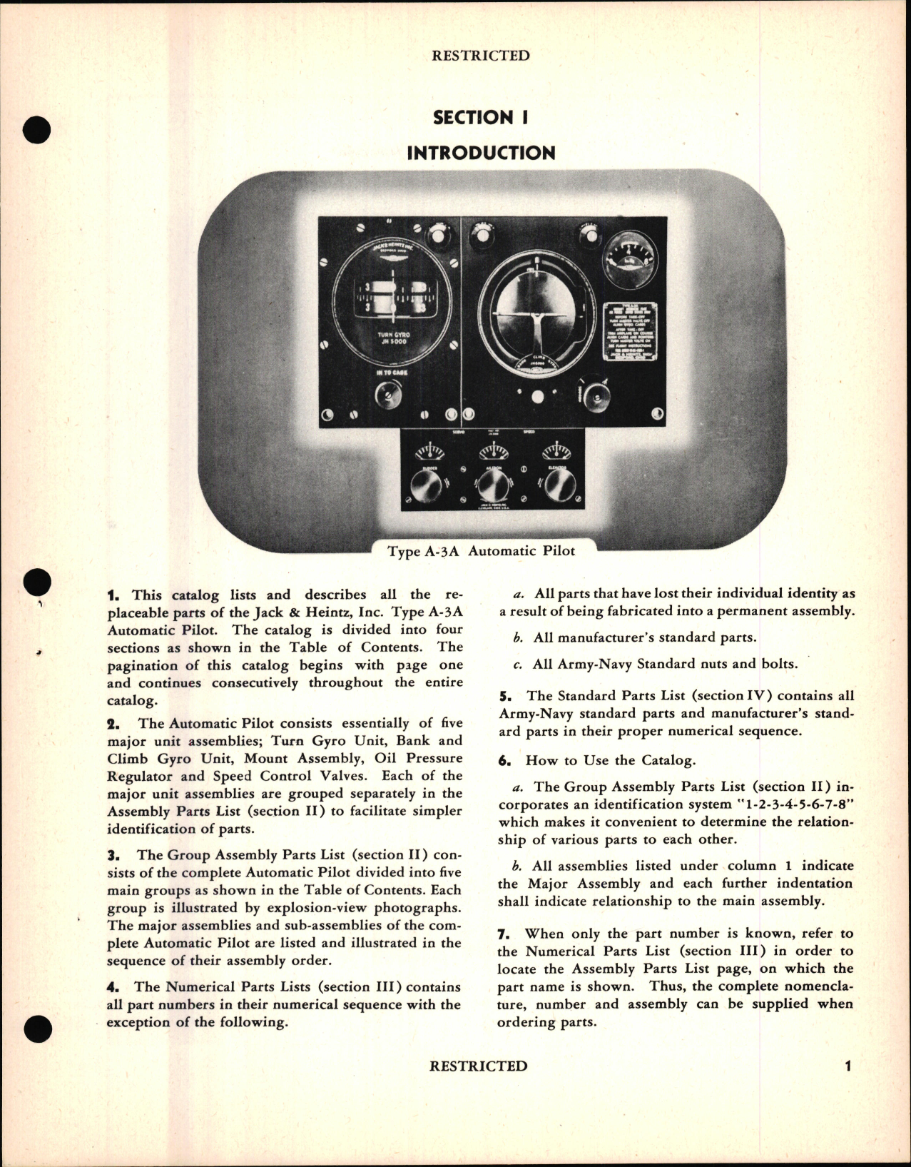 Sample page 5 from AirCorps Library document: Illustrated Parts Catalog for the Type A-3A Automatic Pilot
